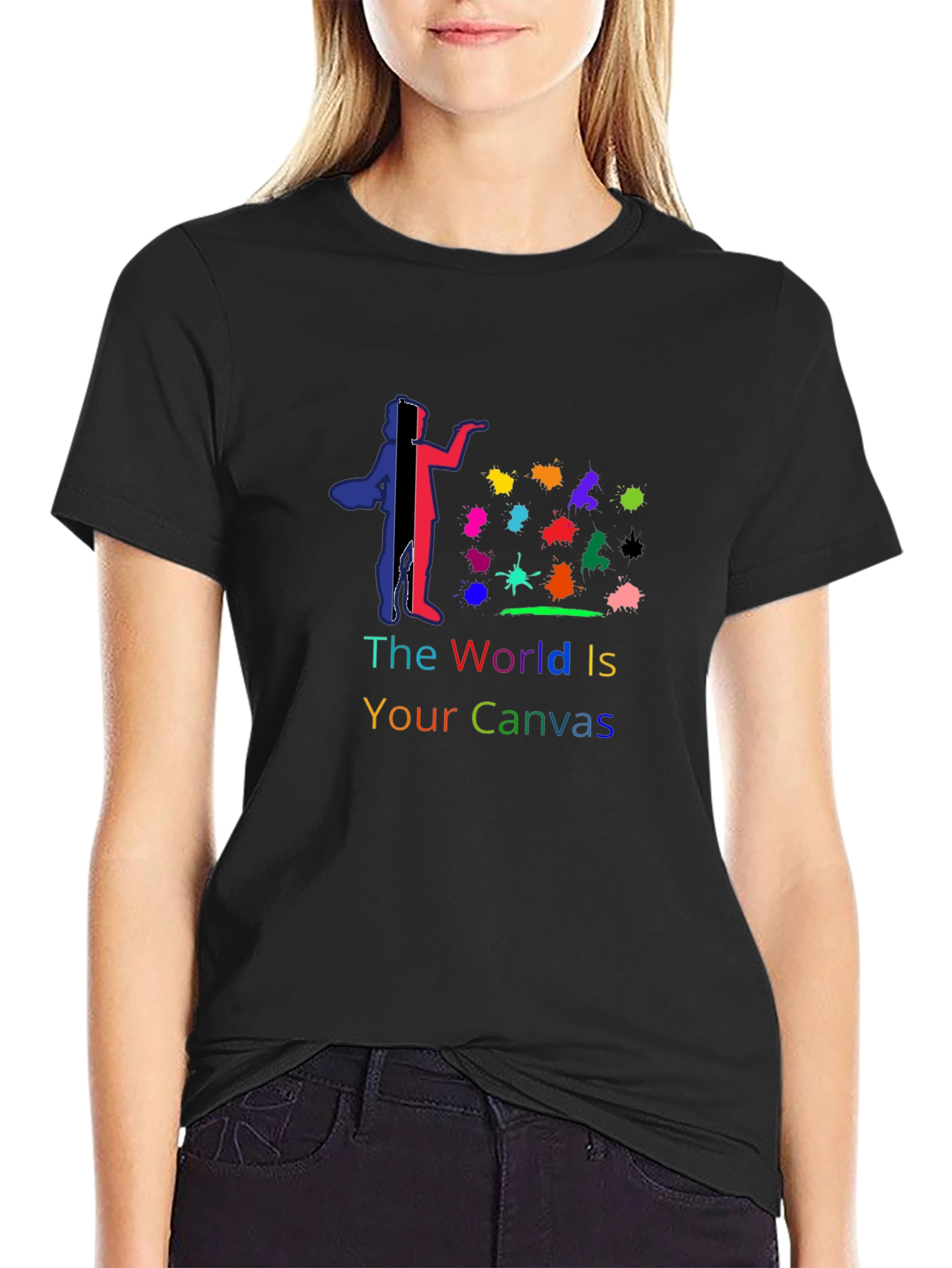 Artistic World Is Your Canvas Black T-Shirt