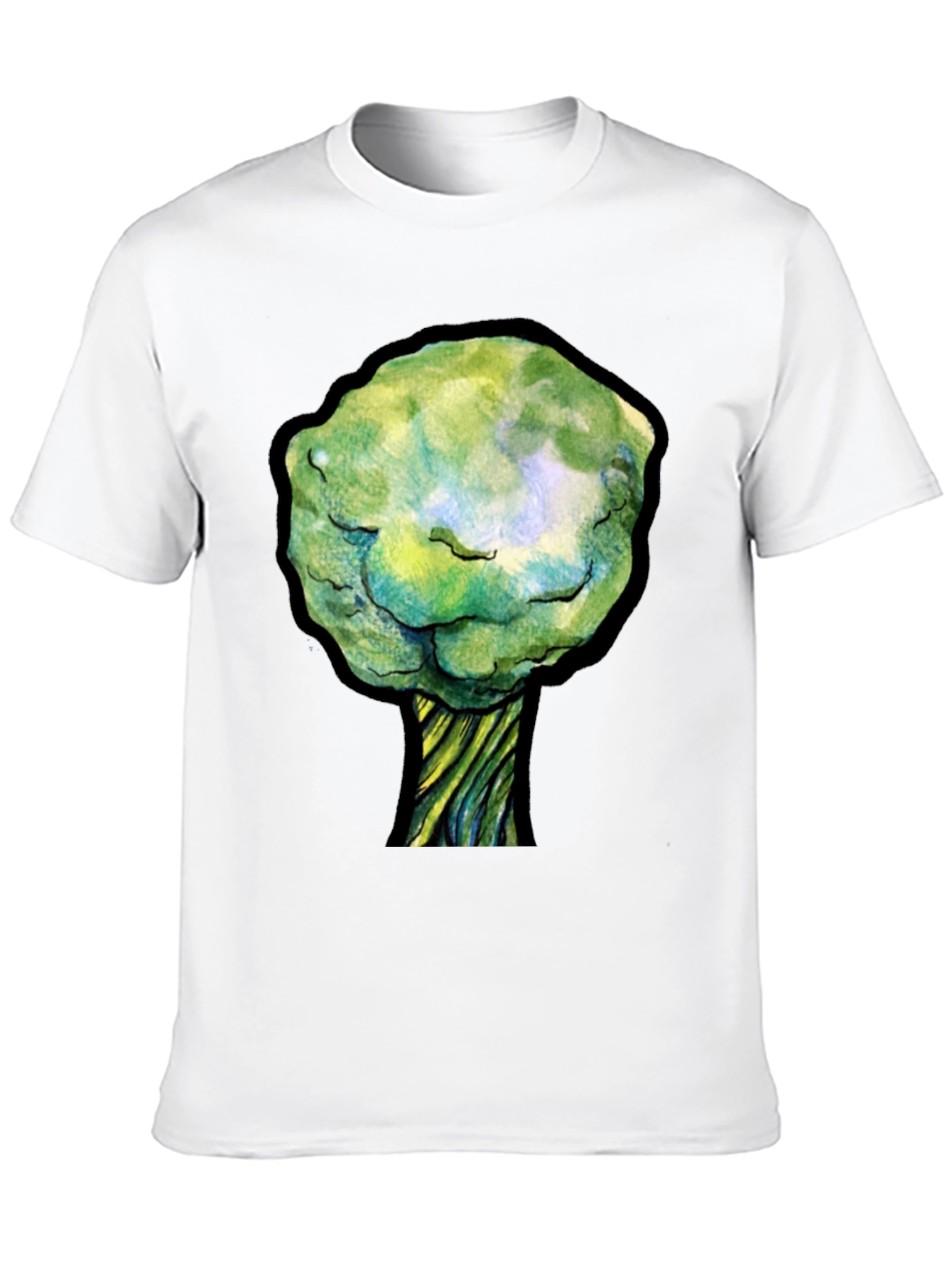 Unique Tree Graphic Black T-Shirt