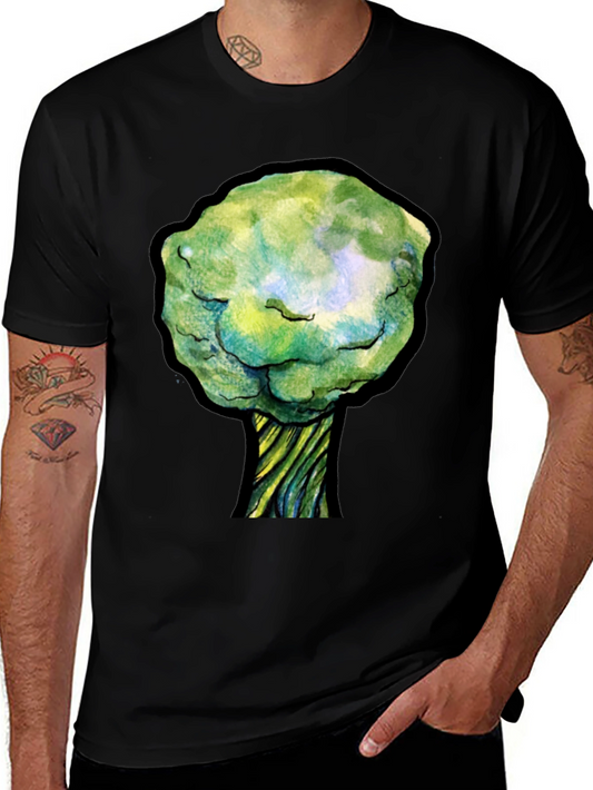 Unique Tree Graphic Black T-Shirt