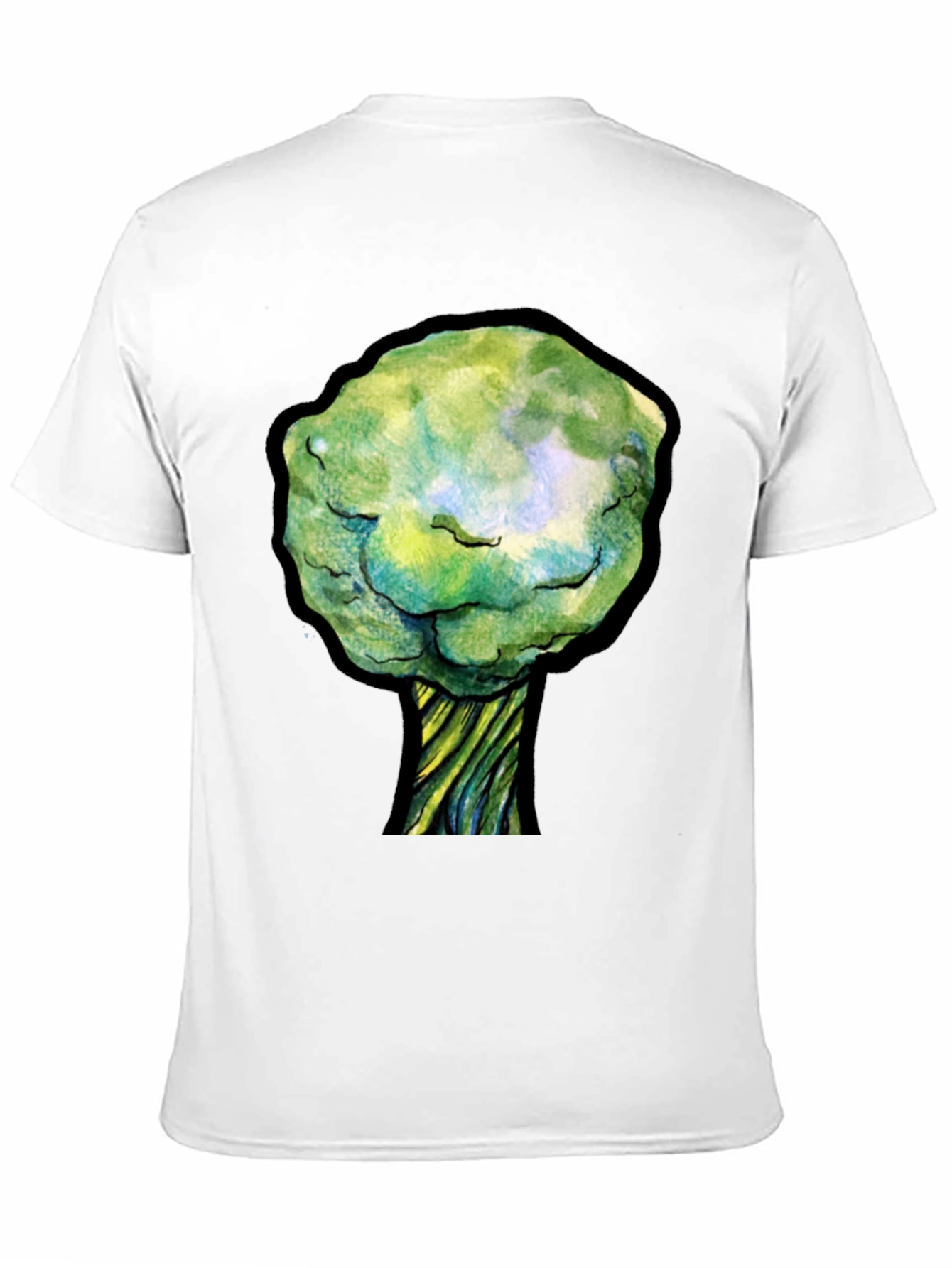 Unique Tree Graphic Black T-Shirt