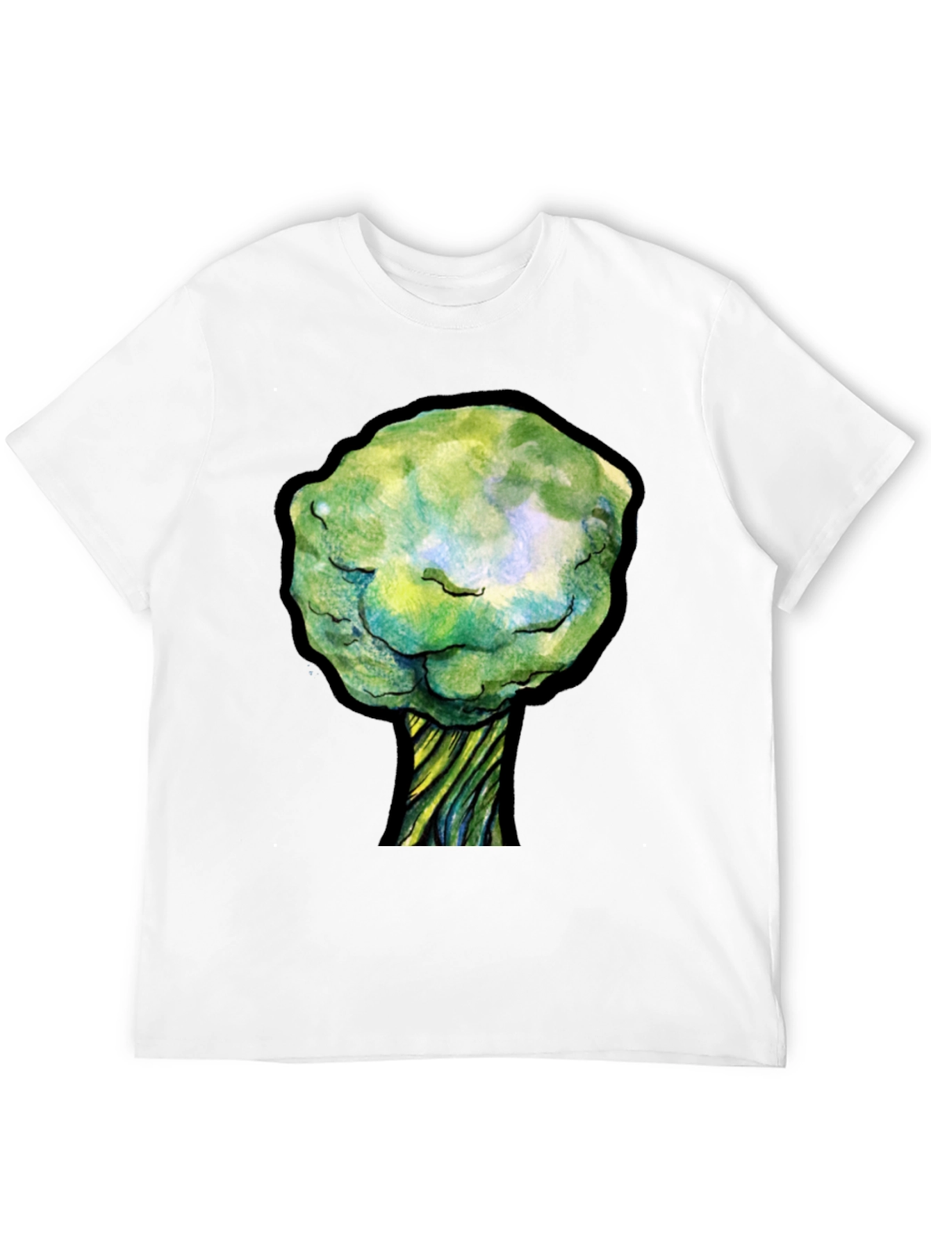 Unique Tree Graphic Black T-Shirt