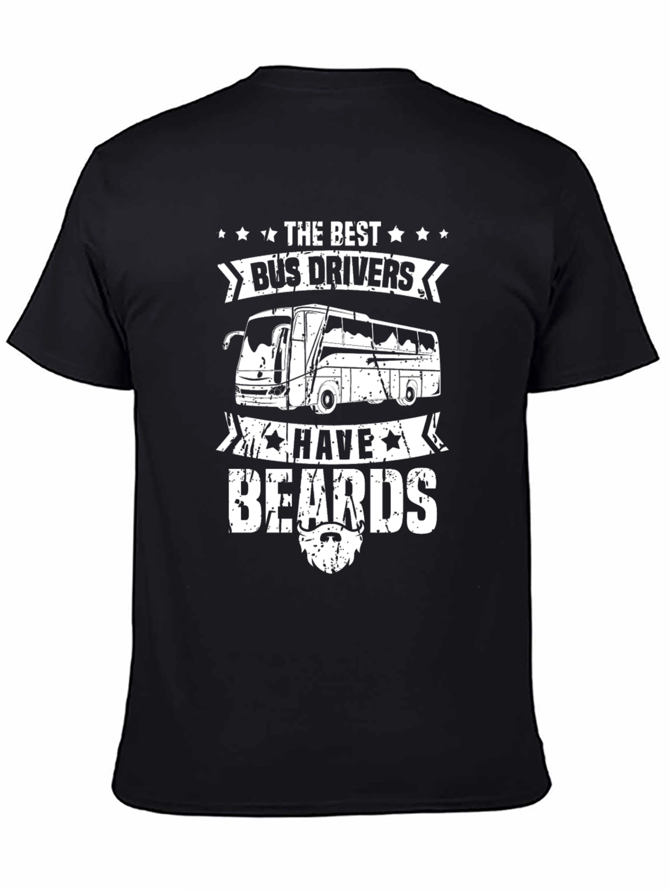 Bus Driver Beard T-Shirt - Novelty Graphic Tee