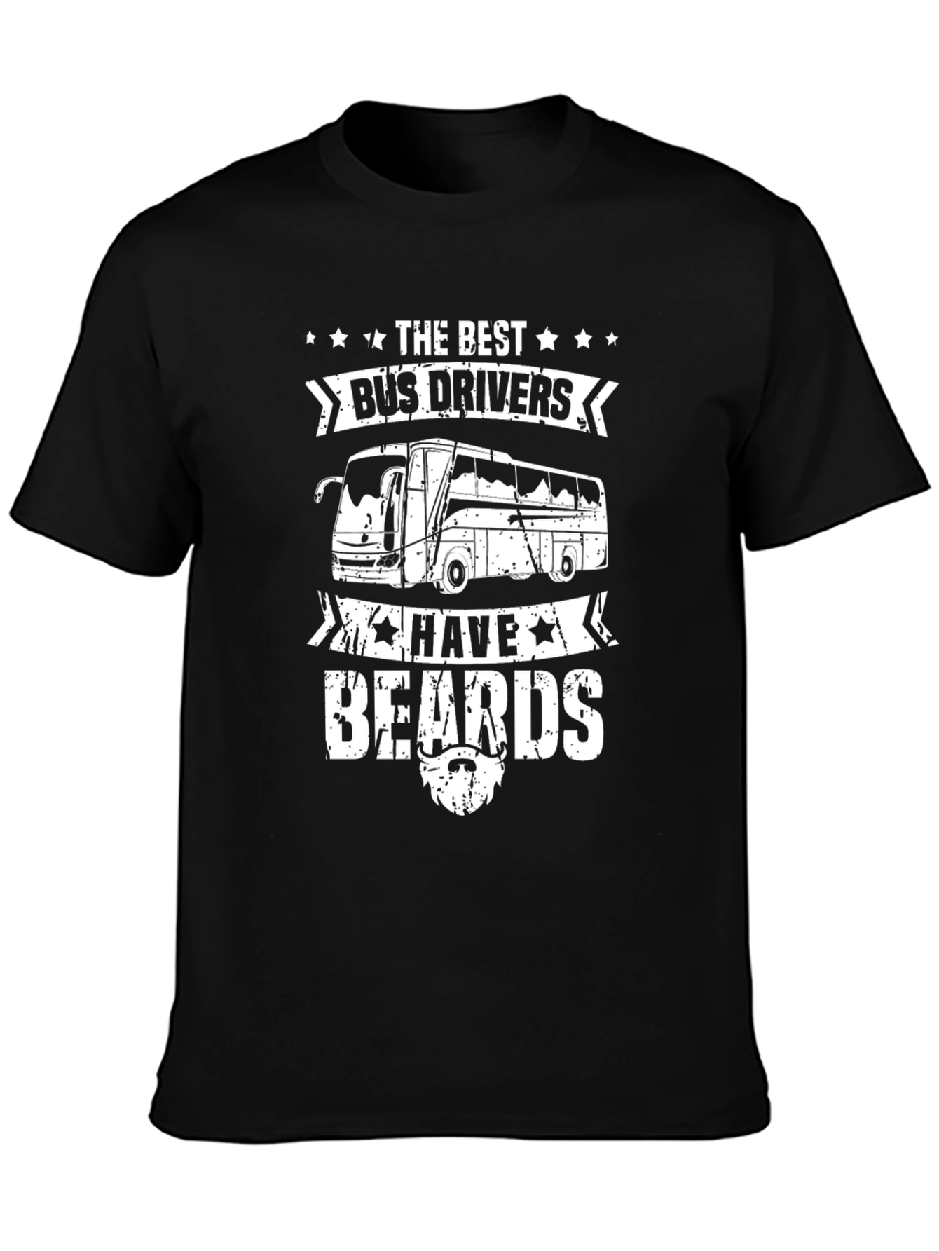Bus Driver Beard T-Shirt - Novelty Graphic Tee