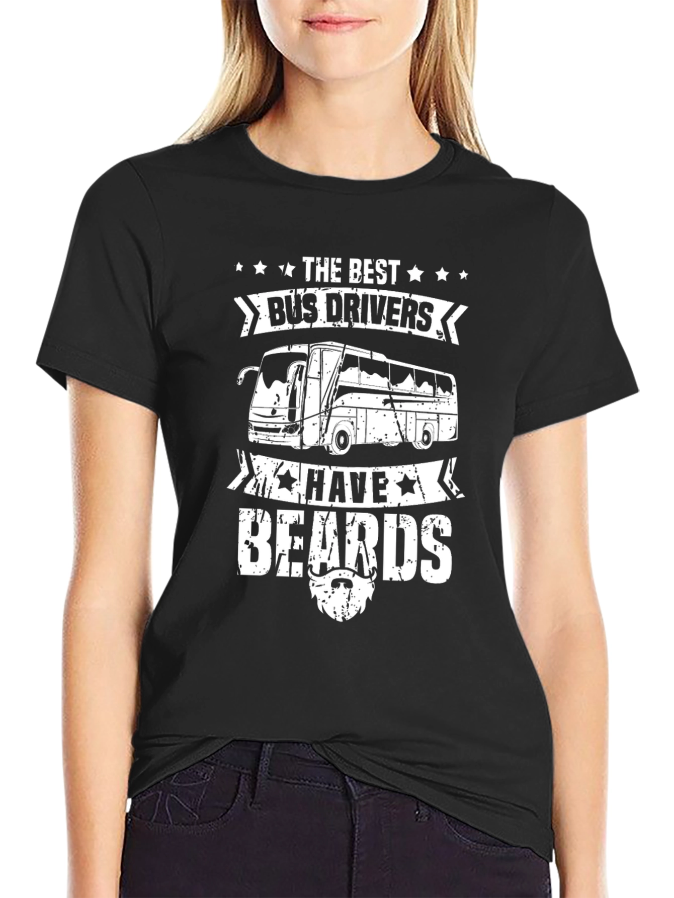 Bus Driver Beard T-Shirt - Novelty Graphic Tee