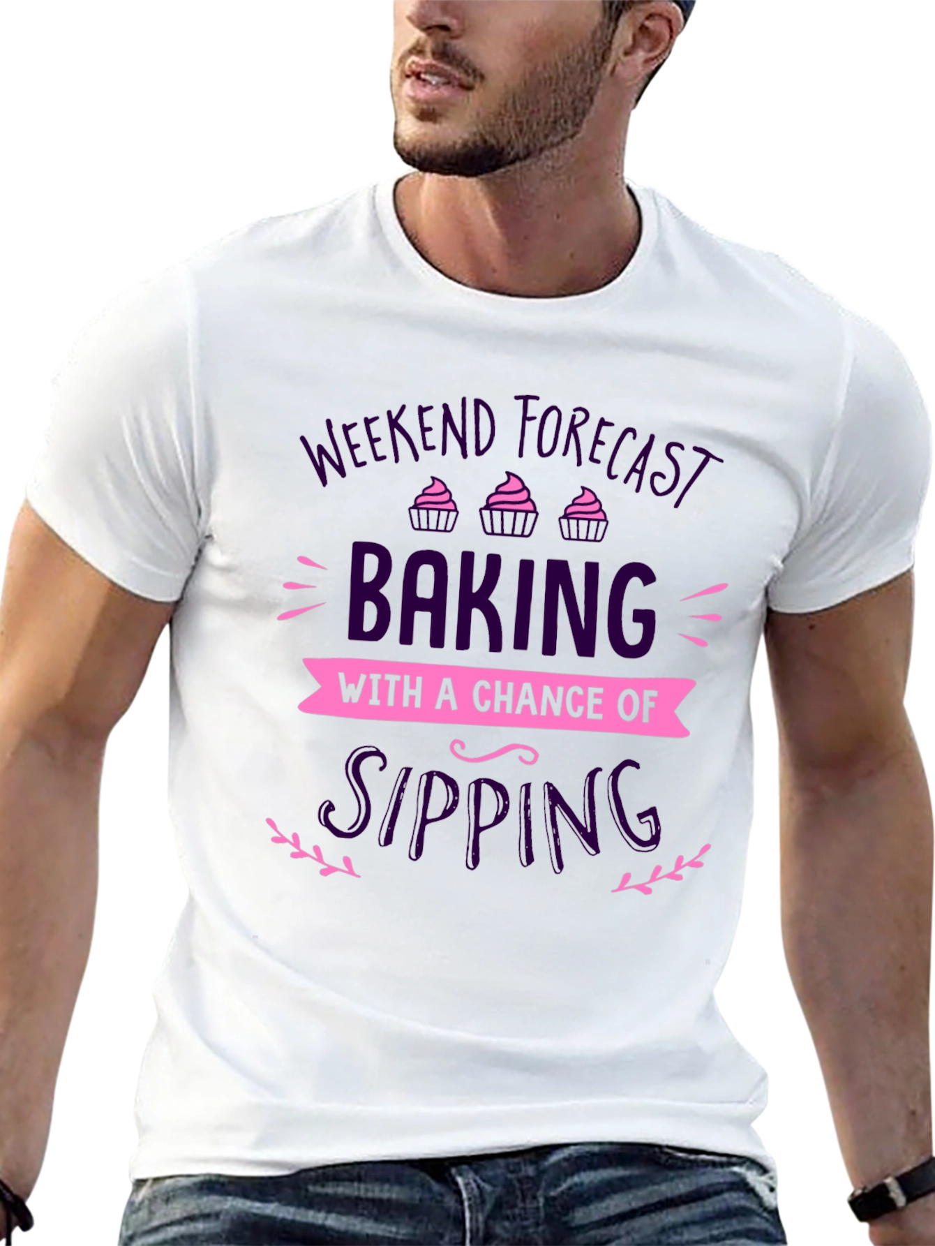 Weekend Baking & Sipping Black Graphic T-Shirt