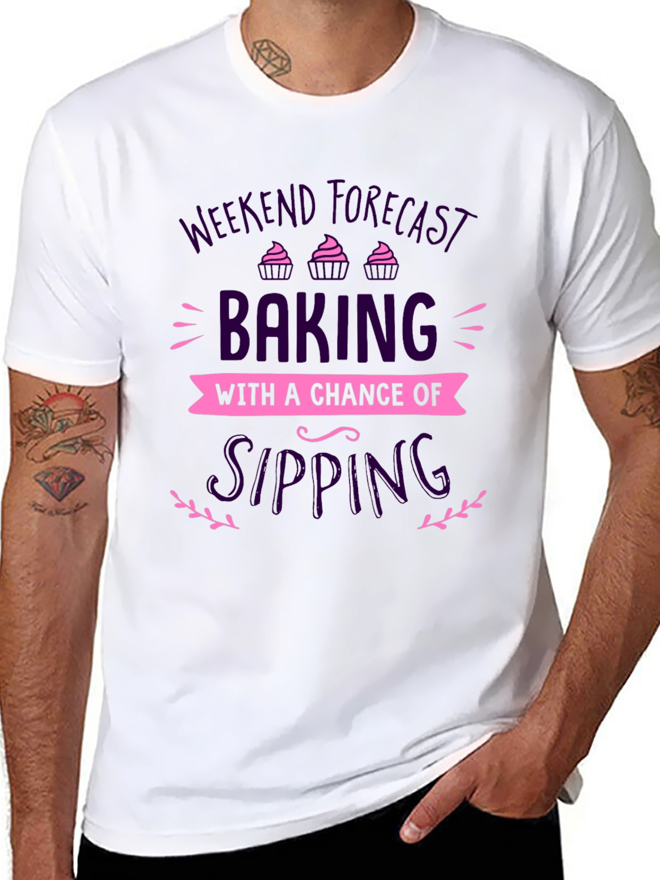 Weekend Baking & Sipping Black Graphic T-Shirt