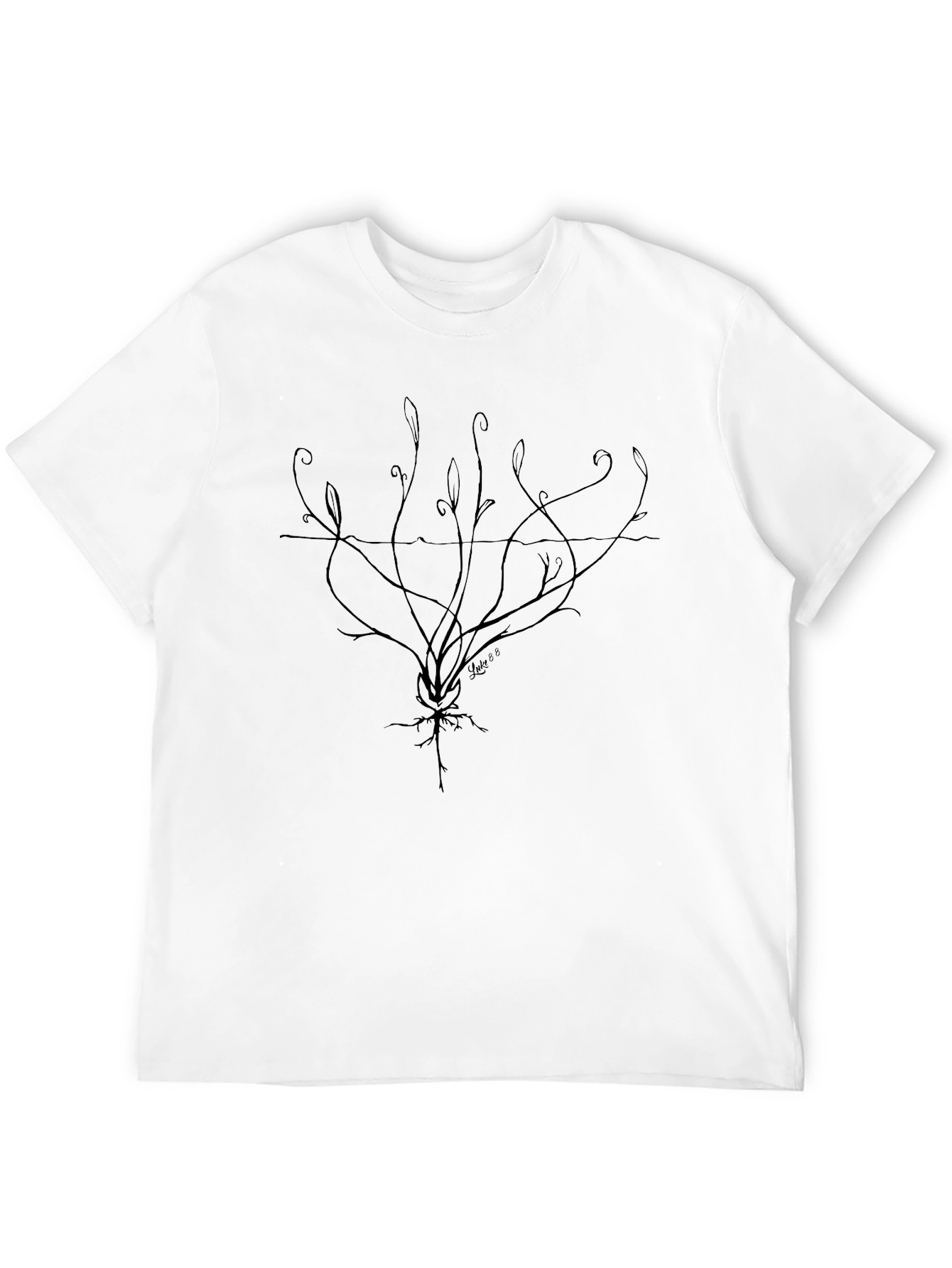 Abstract Roots Graphic Tee - Black Cotton Comfort