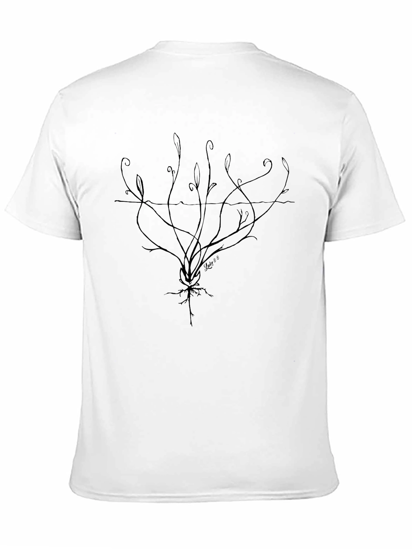Abstract Roots Graphic Tee - Black Cotton Comfort