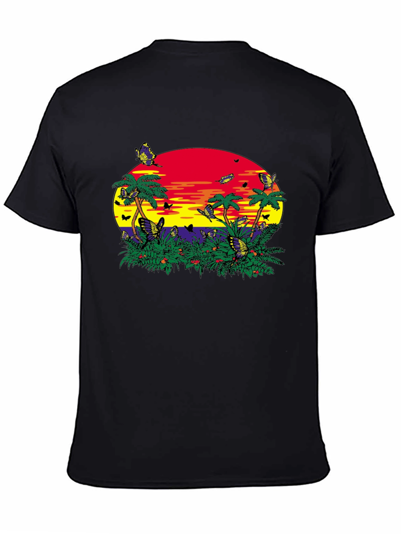 Tropical Butterfly Sunset Graphic Tee