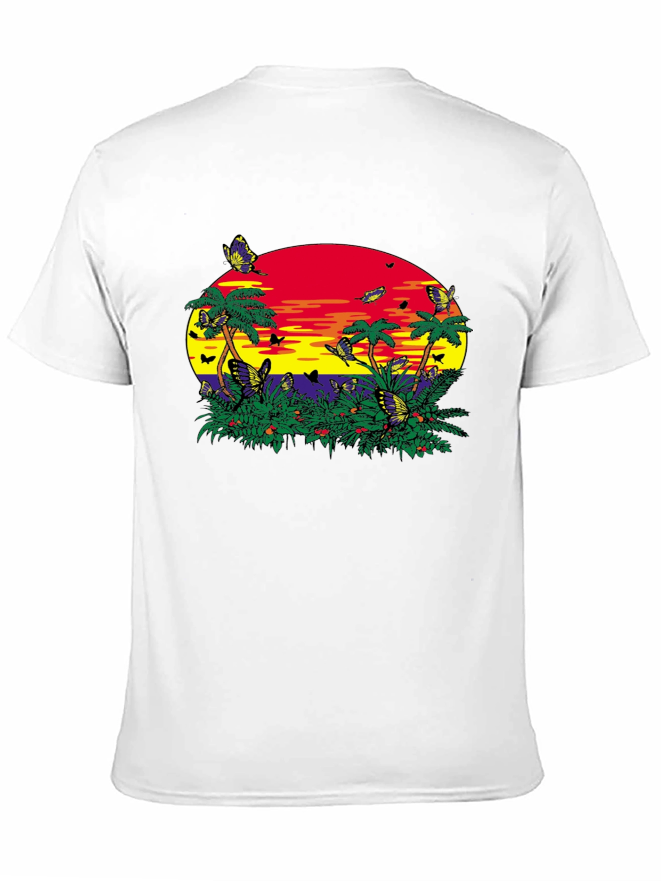 Tropical Butterfly Sunset Graphic Tee