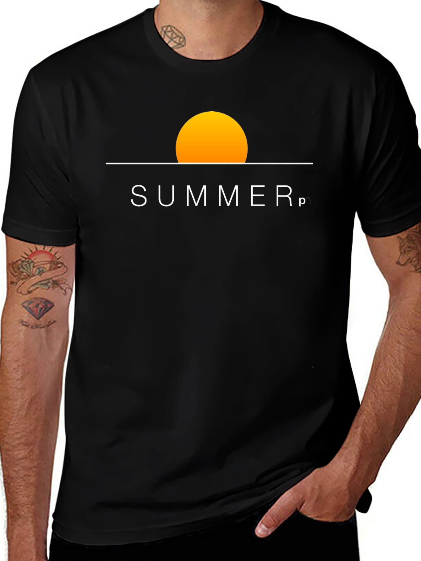 Summer Graphic Tee - Stylish Black Cotton T-Shirt