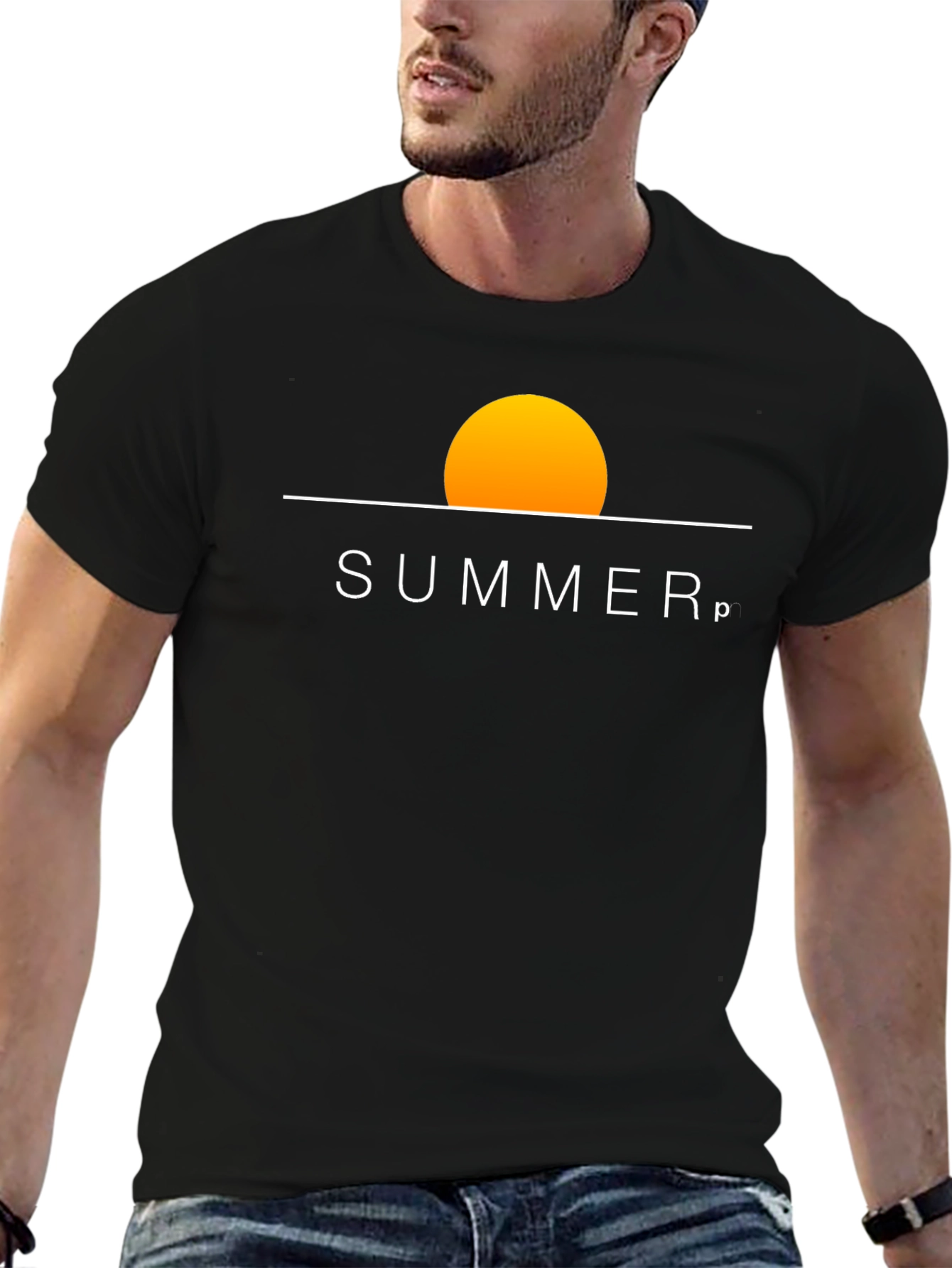 Summer Graphic Tee - Stylish Black Cotton T-Shirt
