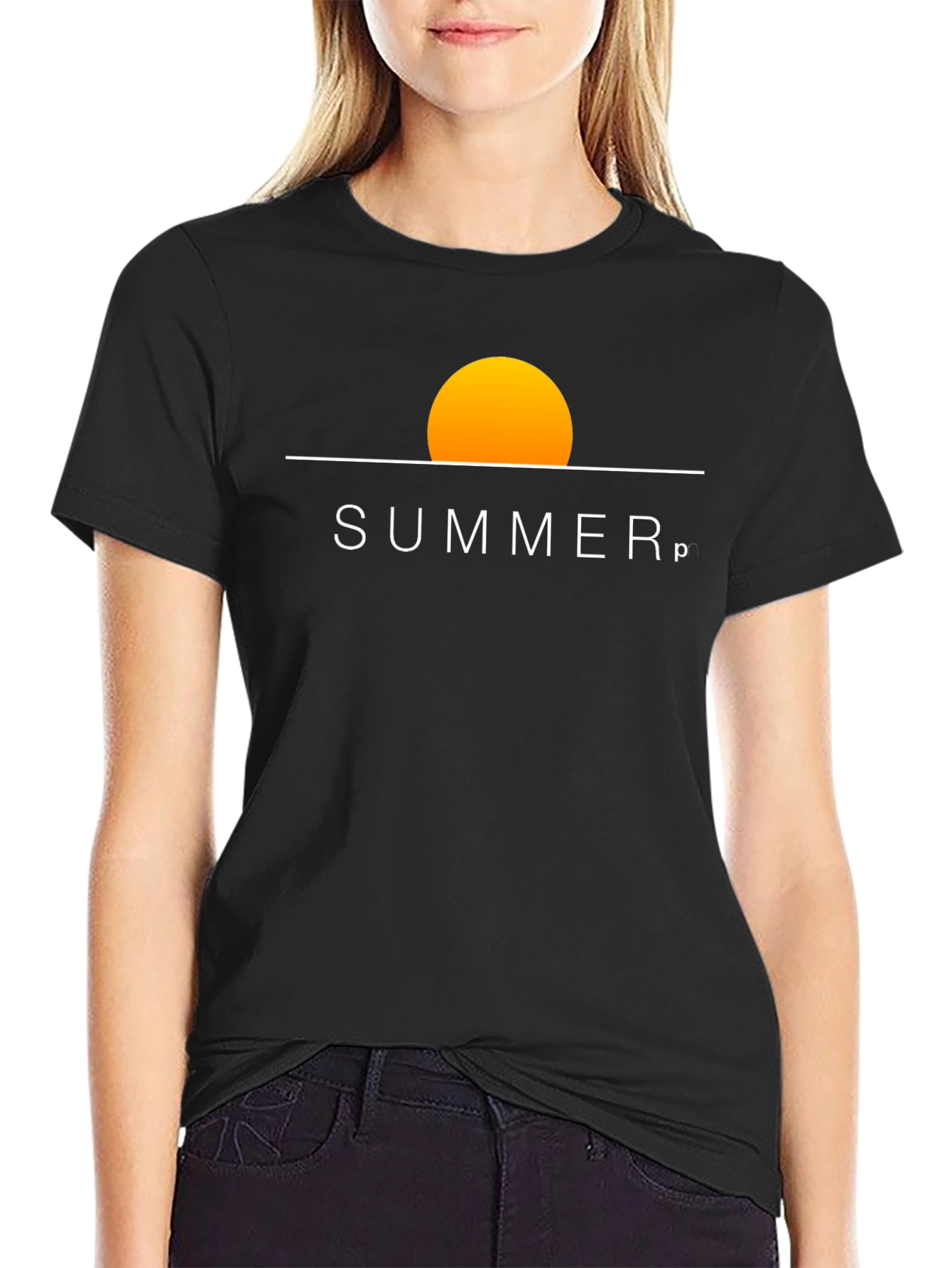 Summer Graphic Tee - Stylish Black Cotton T-Shirt
