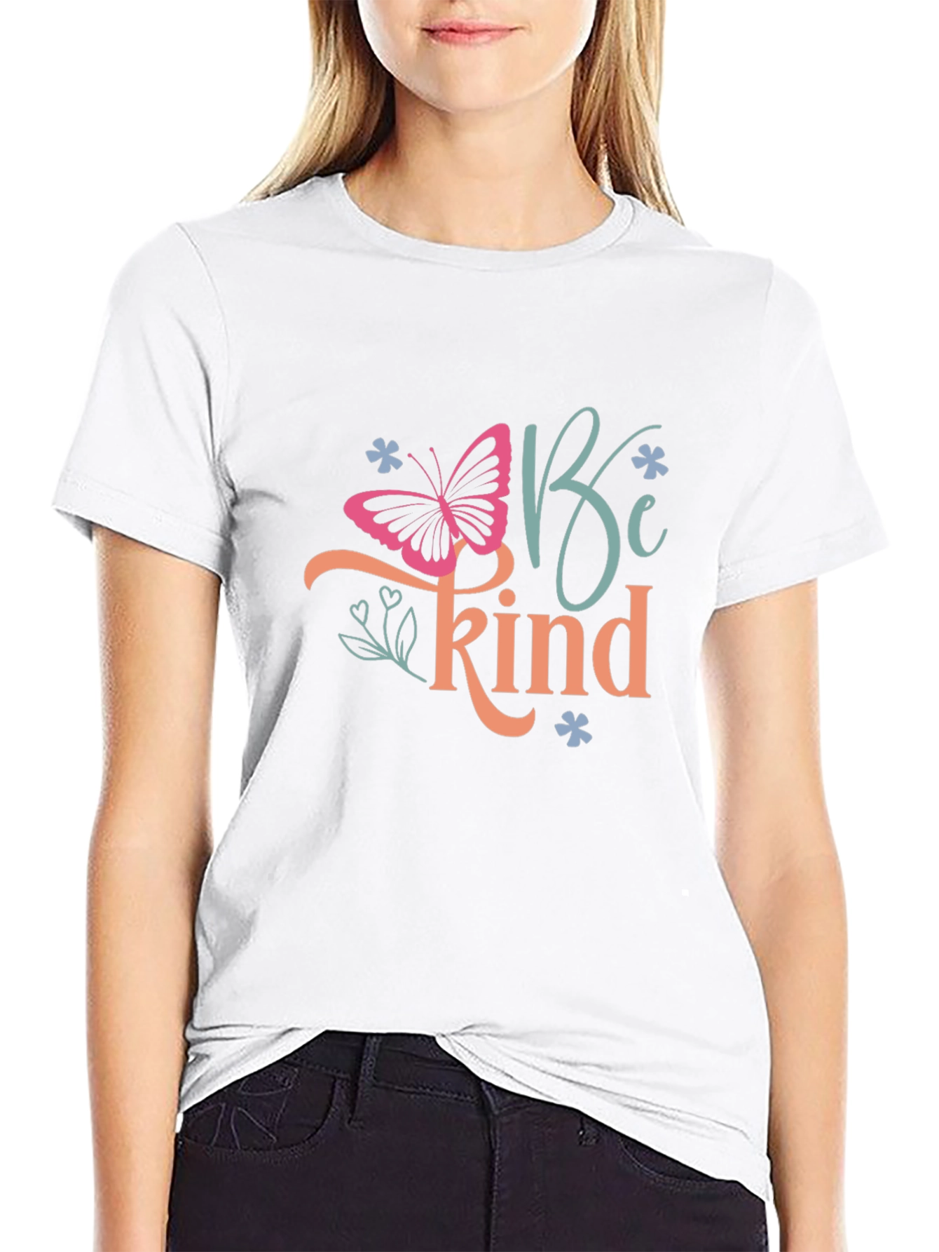 Be Kind Butterfly Graphic T-Shirt - Black