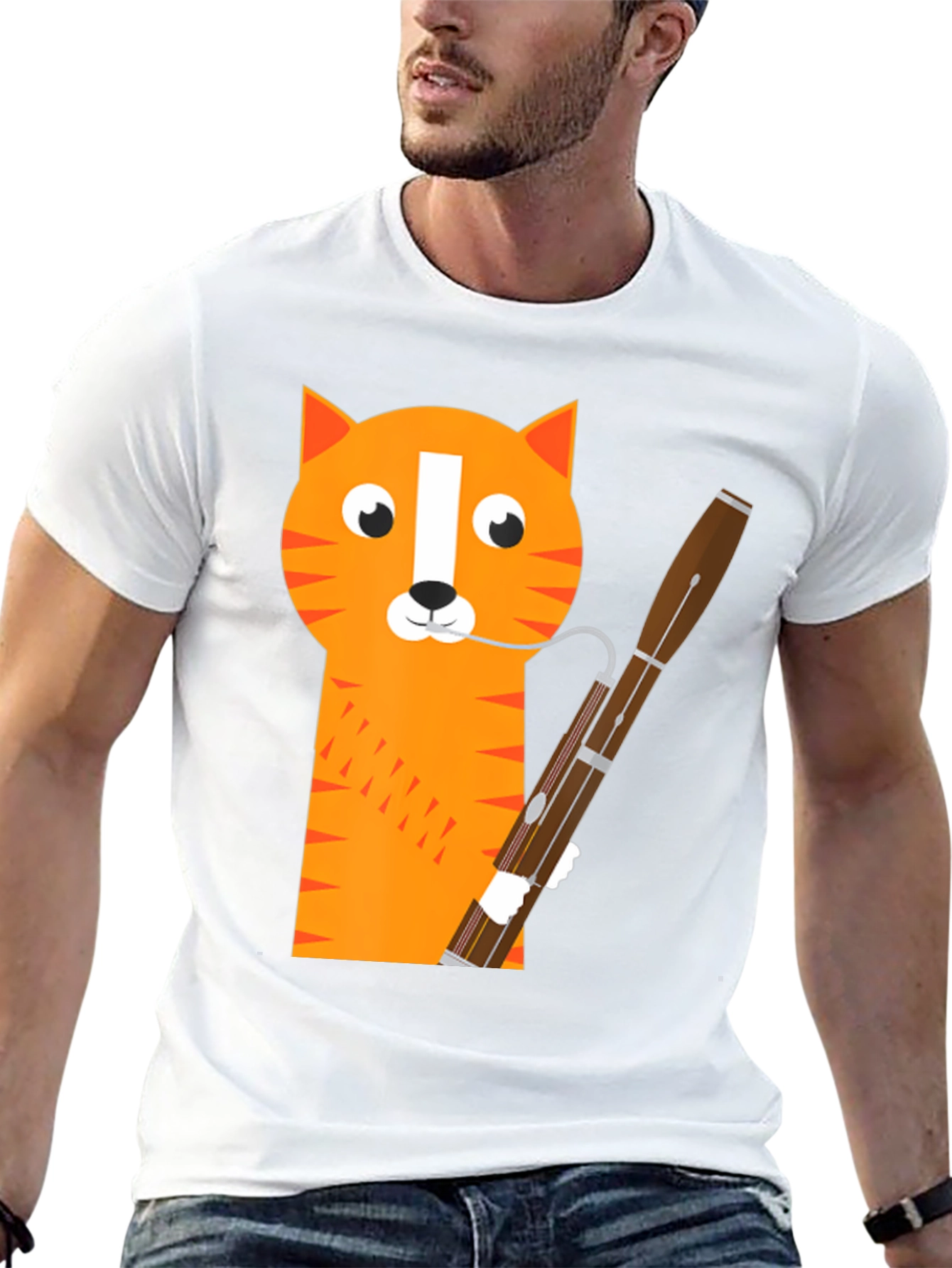 Cat Bassoon T-Shirt - Funny Musician Tee