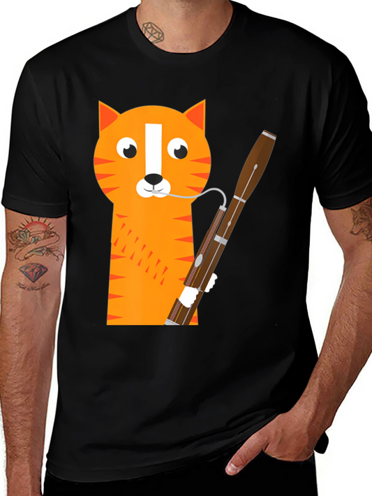 Cat Bassoon T-Shirt - Funny Musician Tee