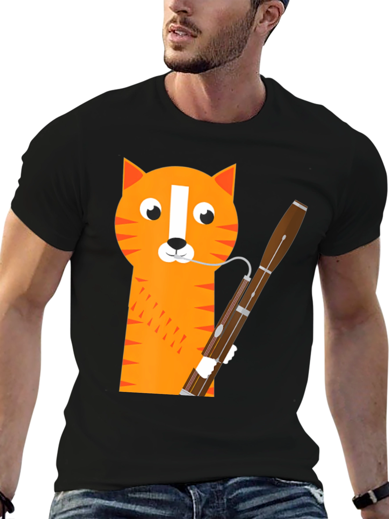 Cat Bassoon T-Shirt - Funny Musician Tee