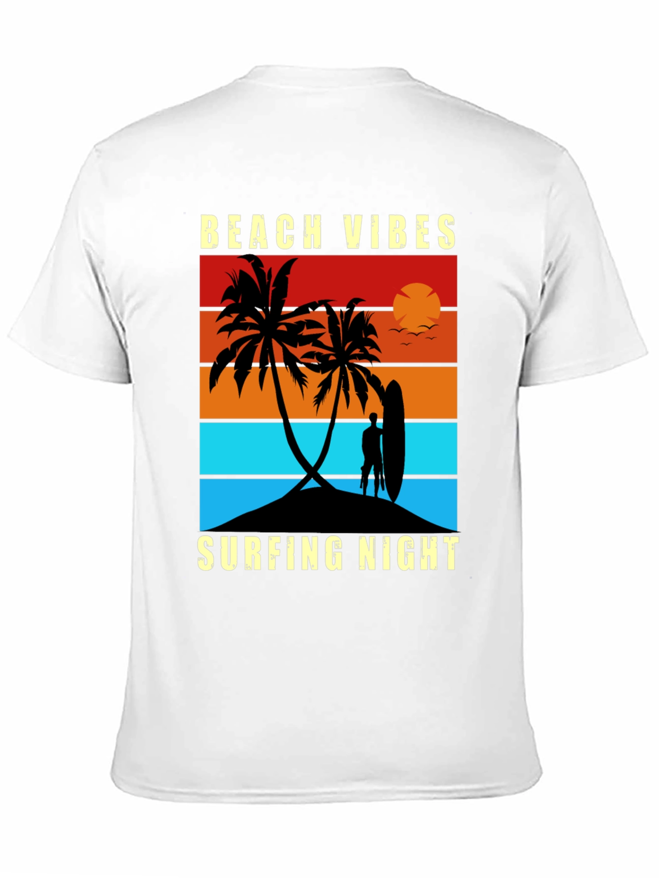 Beach Vibes Surfing Night Graphic Tee