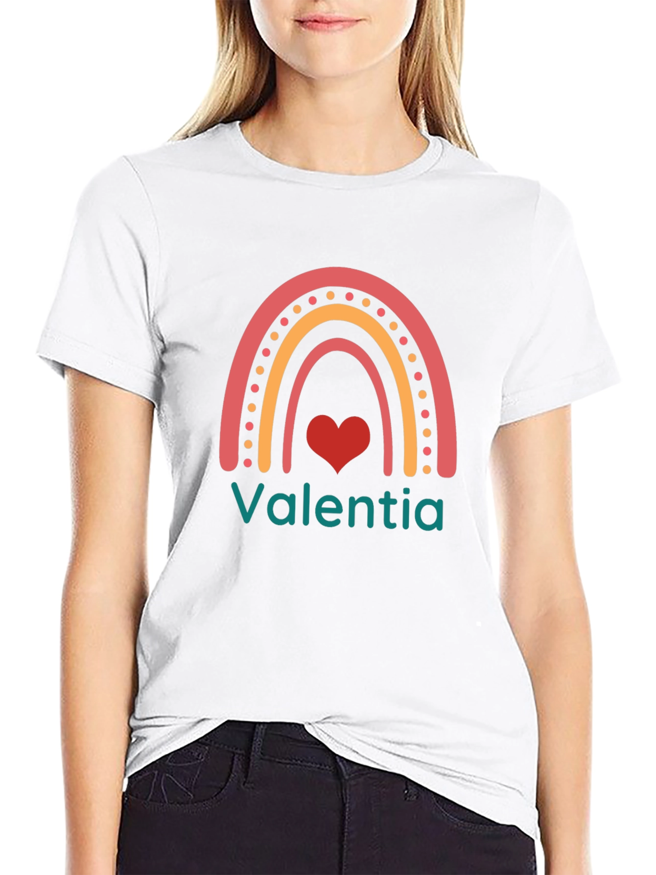 Valentia Rainbow Heart Graphic T-Shirt