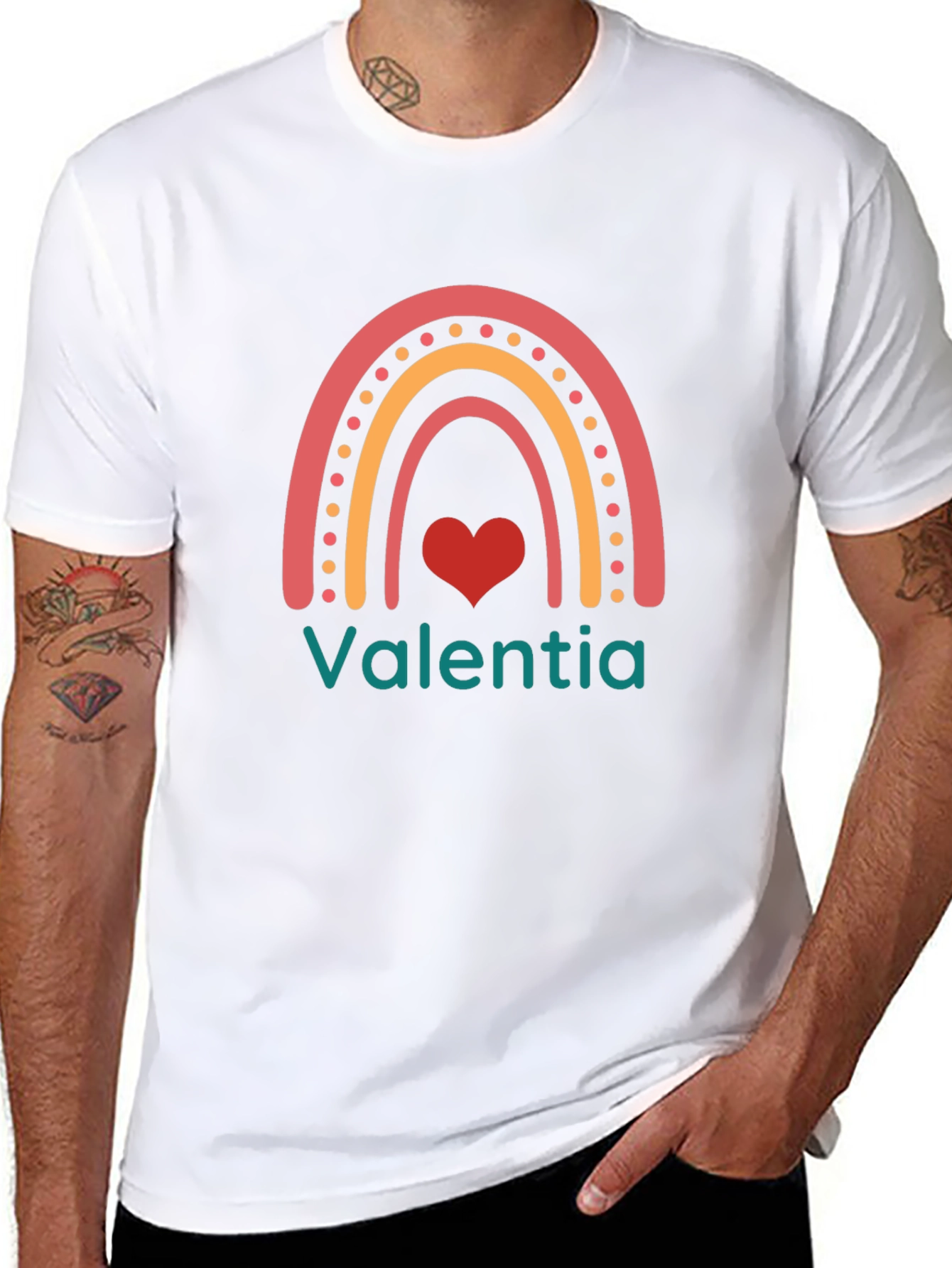 Valentia Rainbow Heart Graphic T-Shirt