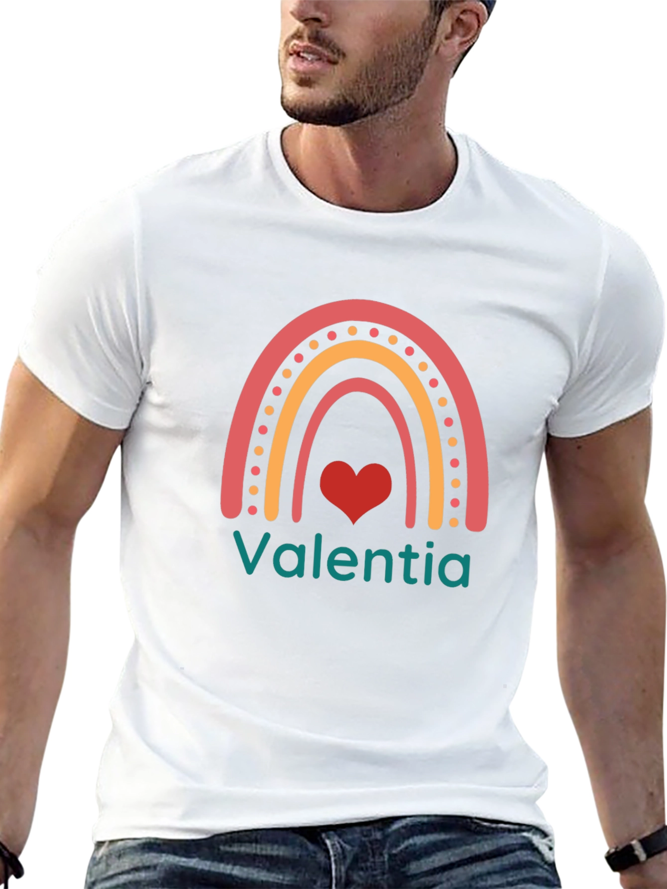 Valentia Rainbow Heart Graphic T-Shirt