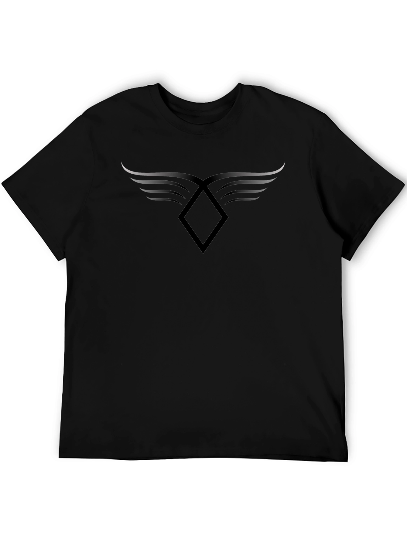 Winged Diamond Black T-Shirt - Modern Graphic Tee
