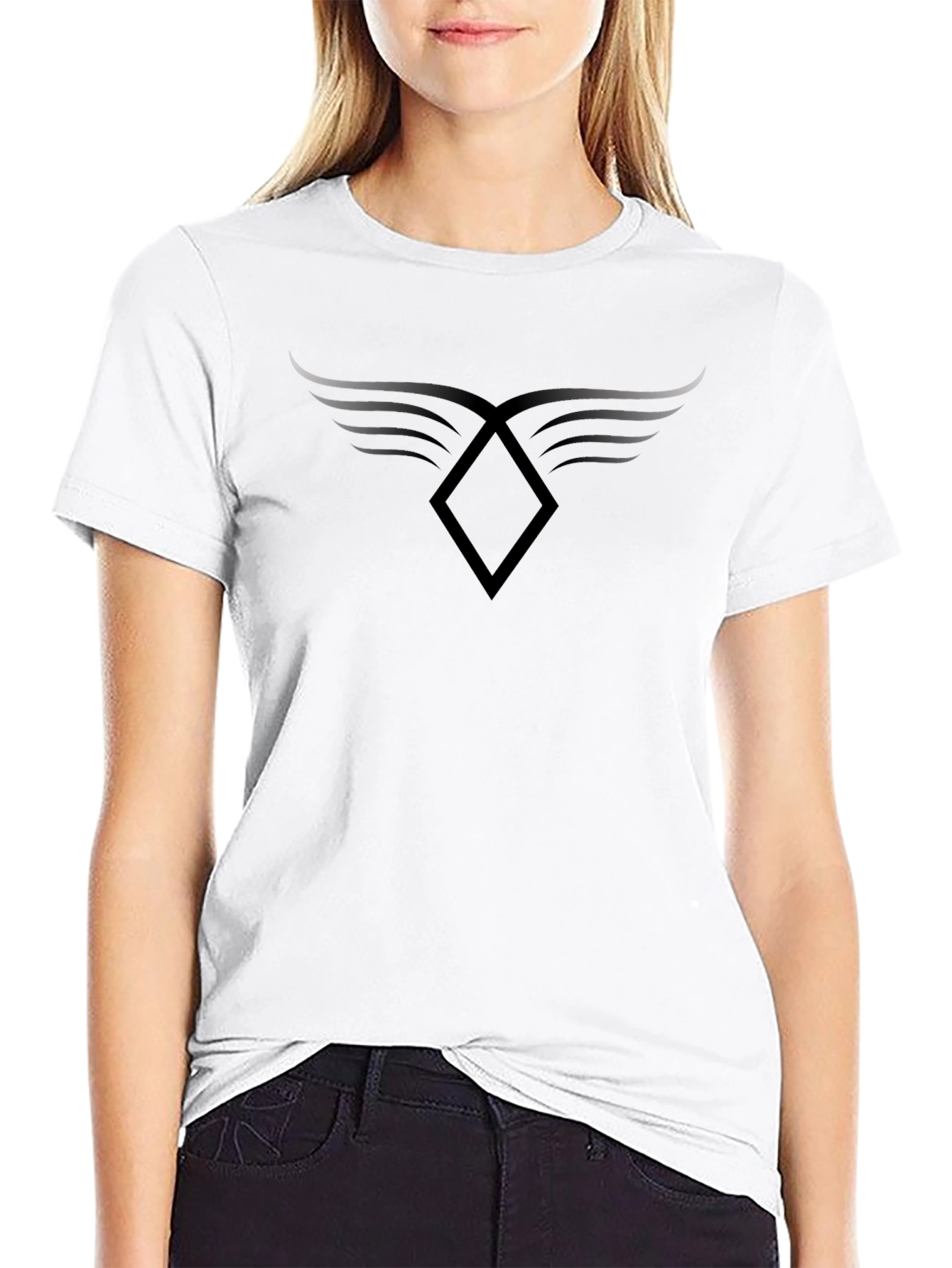 Winged Diamond Black T-Shirt - Modern Graphic Tee