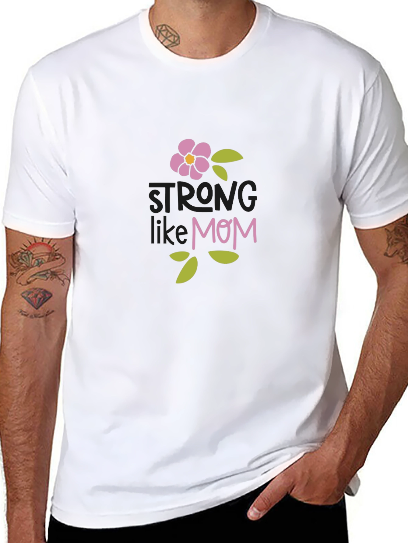 Strong Like Mom Graphic Tee - Black