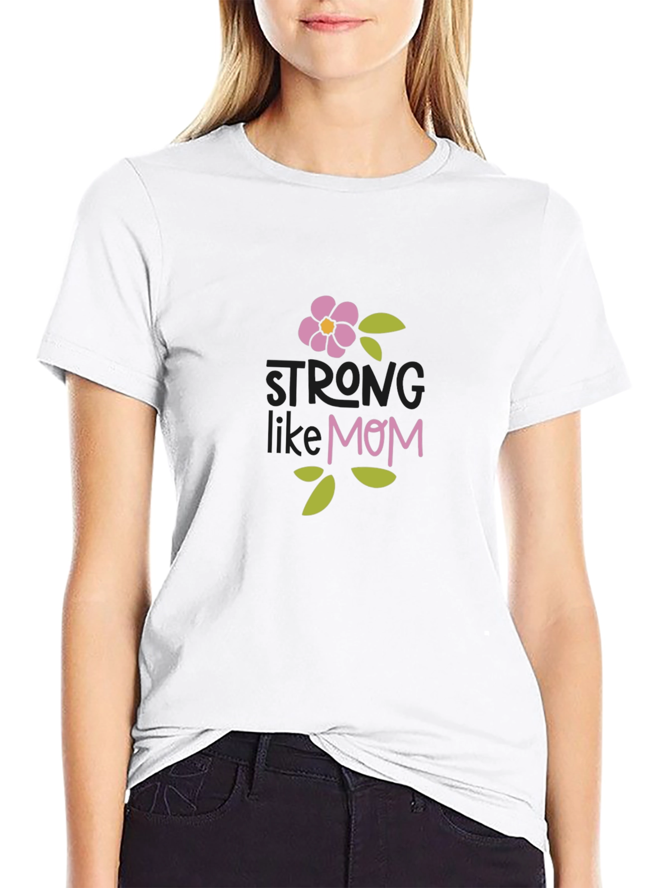 Strong Like Mom Graphic Tee - Black
