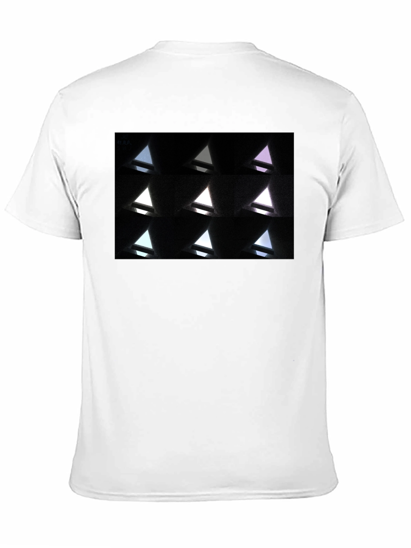 Abstract Geometric Triangle Pattern Black T-Shirt