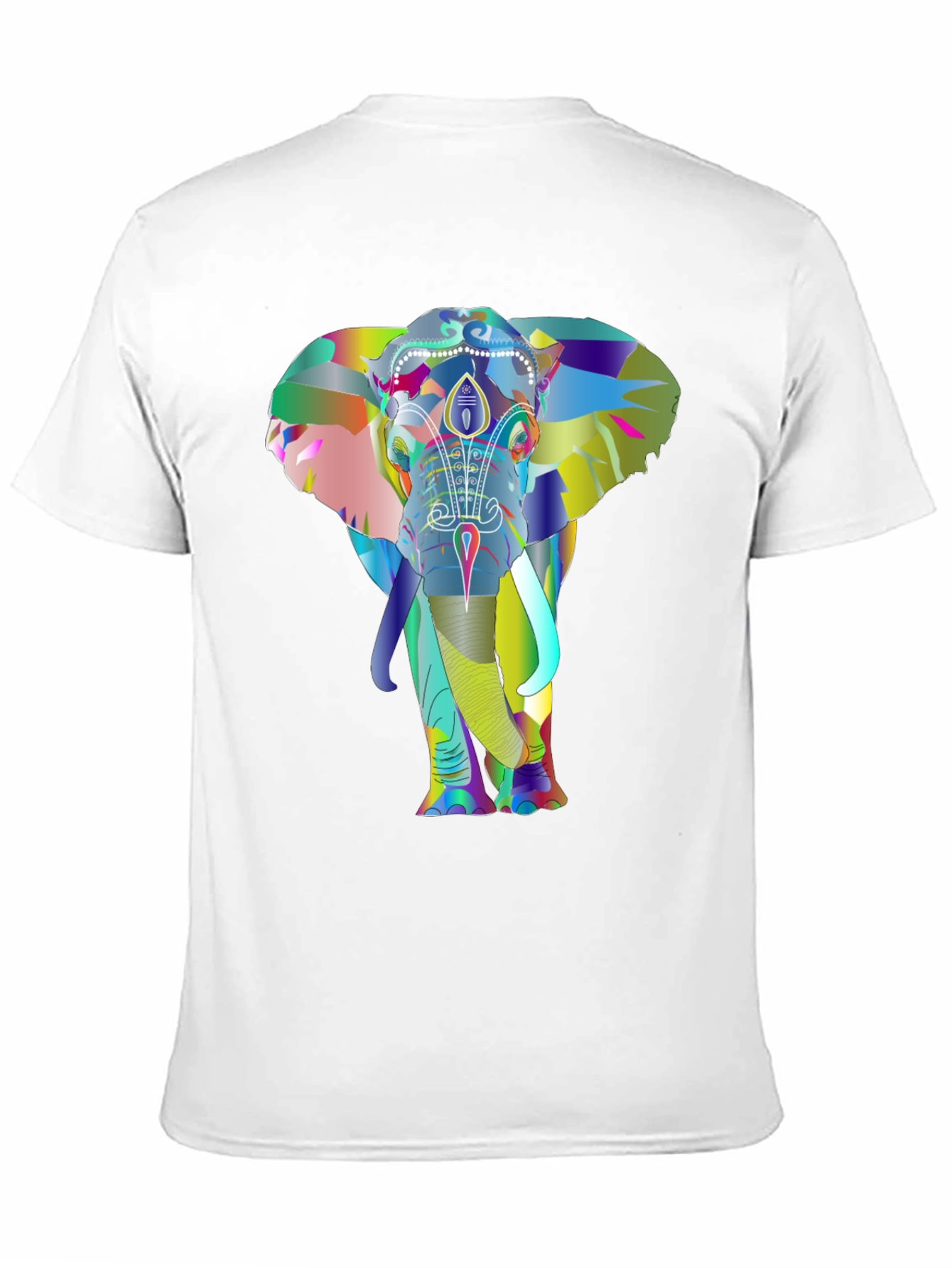 Vibrant Elephant Graphic Tee - Black Cotton T-Shirt