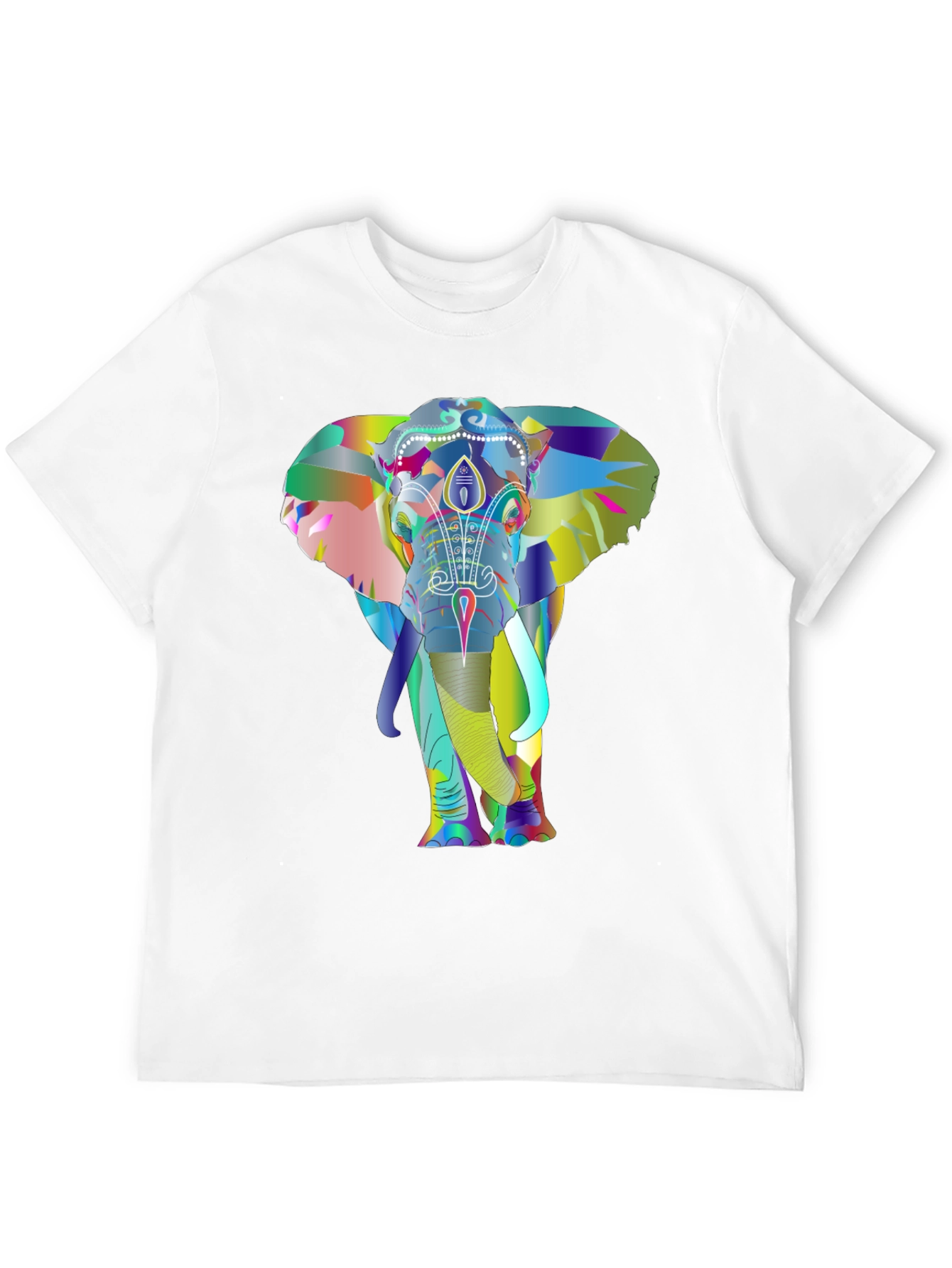 Vibrant Elephant Graphic Tee - Black Cotton T-Shirt