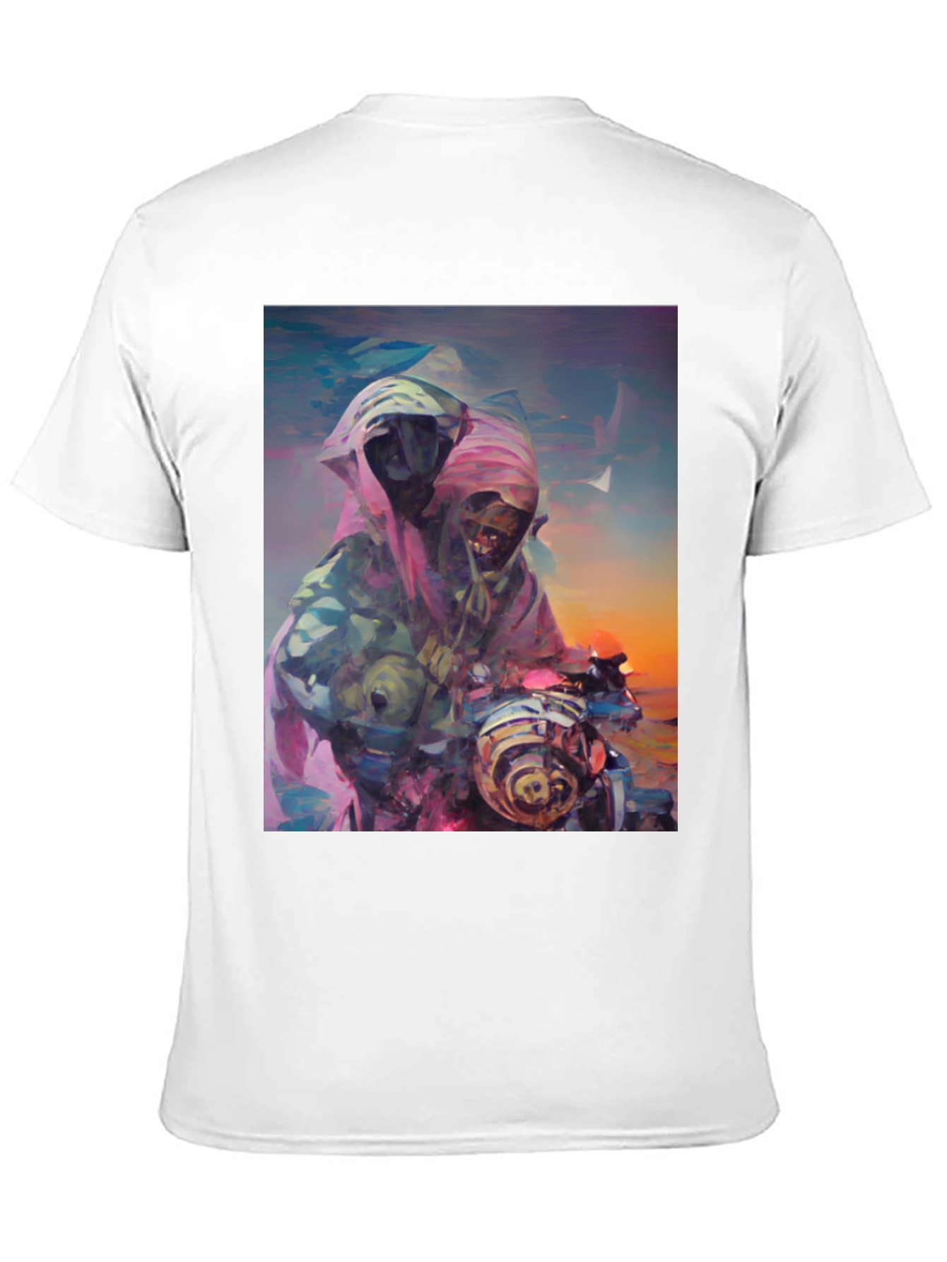Abstract Grim Reaper Ride Graphic T-Shirt