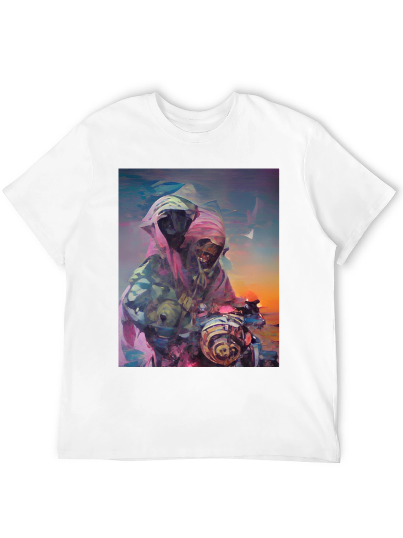 Abstract Grim Reaper Ride Graphic T-Shirt