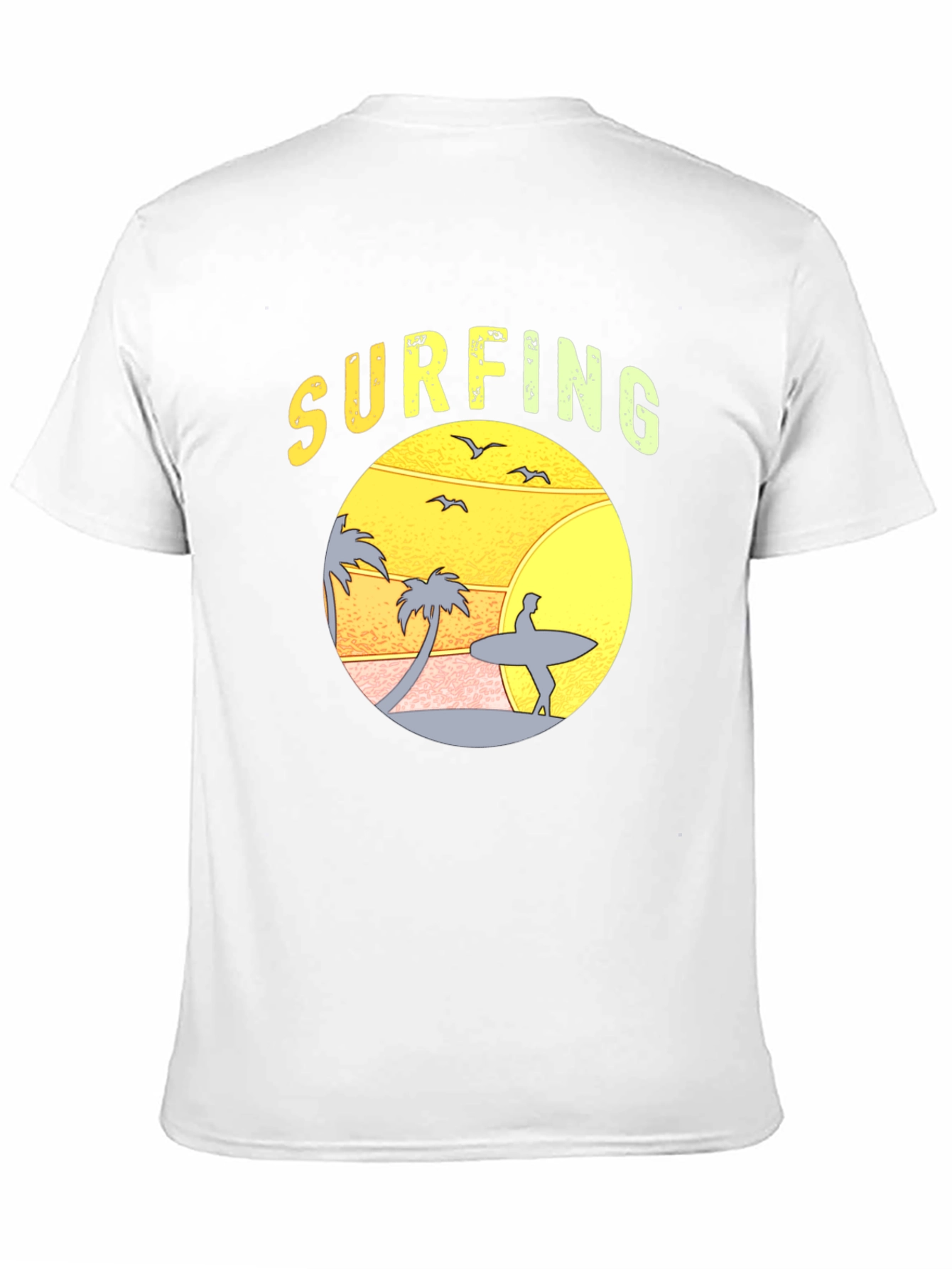 Surfing Sunset Graphic T-Shirt - Black