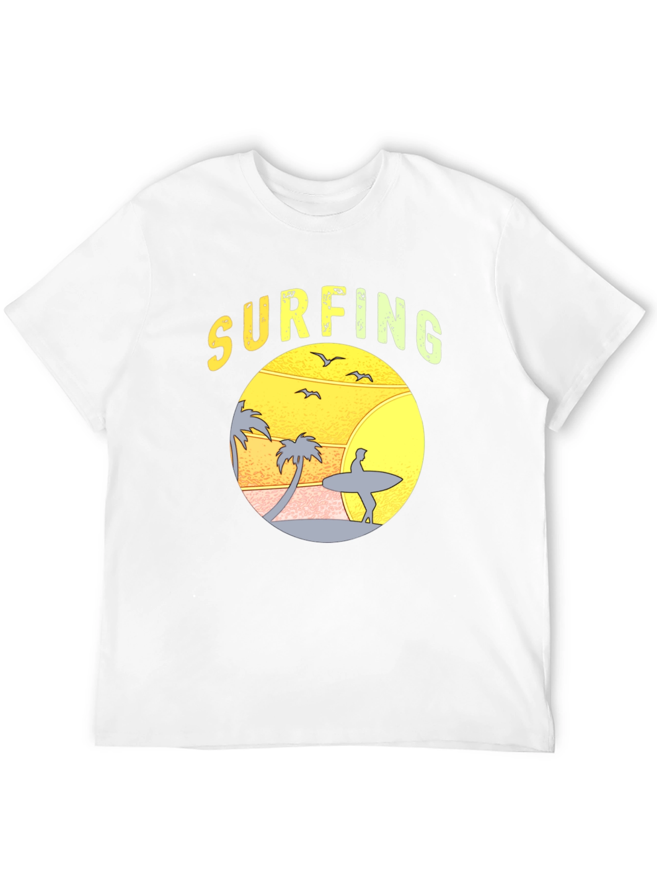 Surfing Sunset Graphic T-Shirt - Black