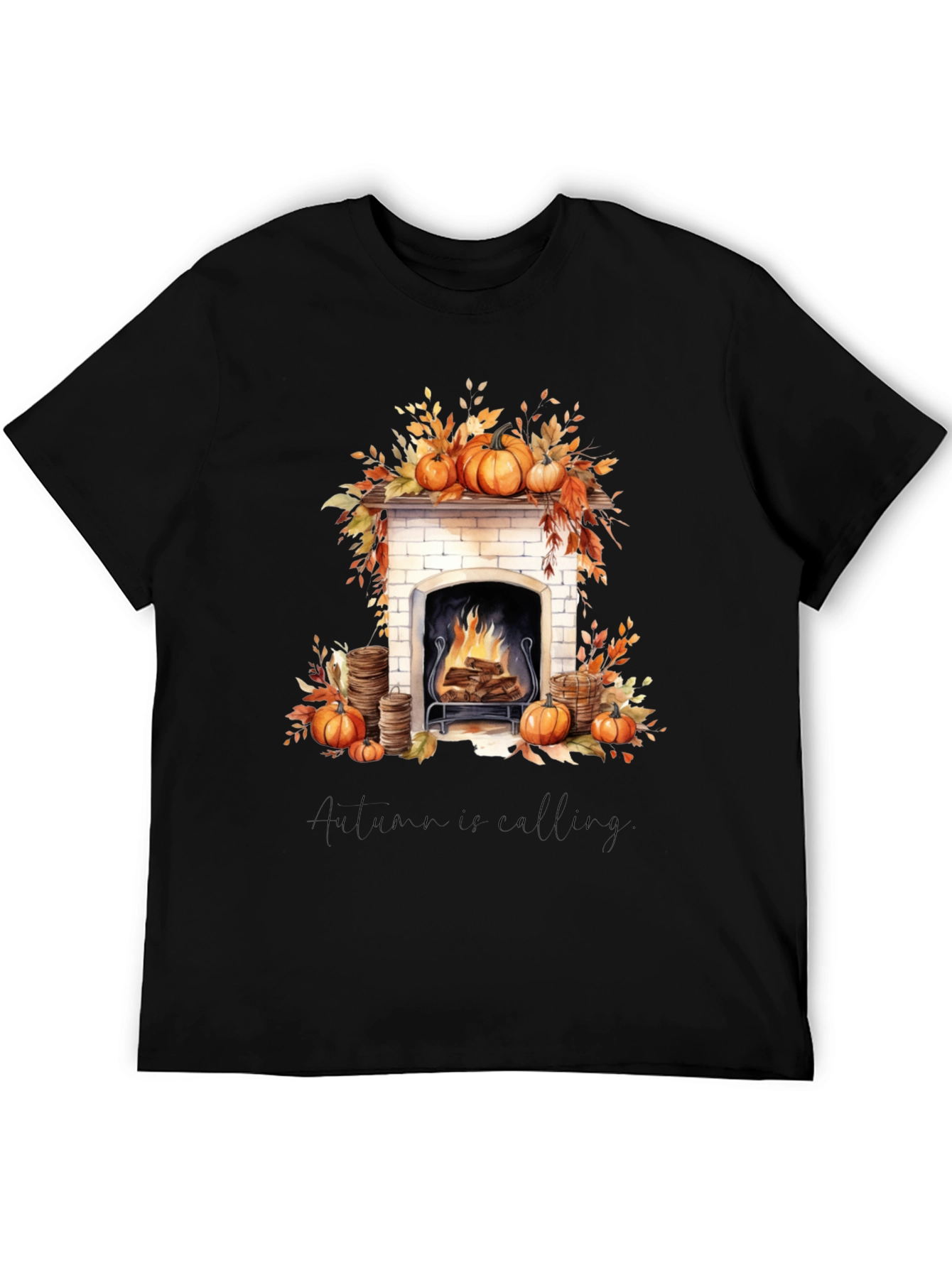 Autumn Calling Black Graphic Tee
