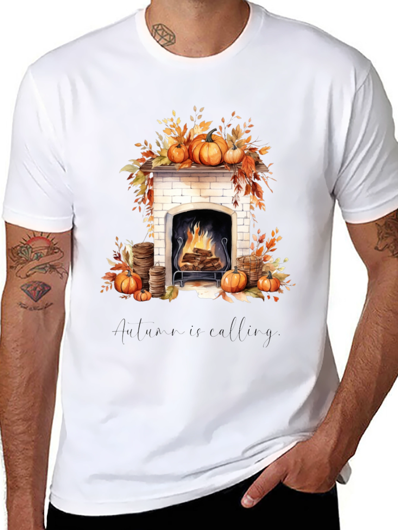 Autumn Calling Black Graphic Tee