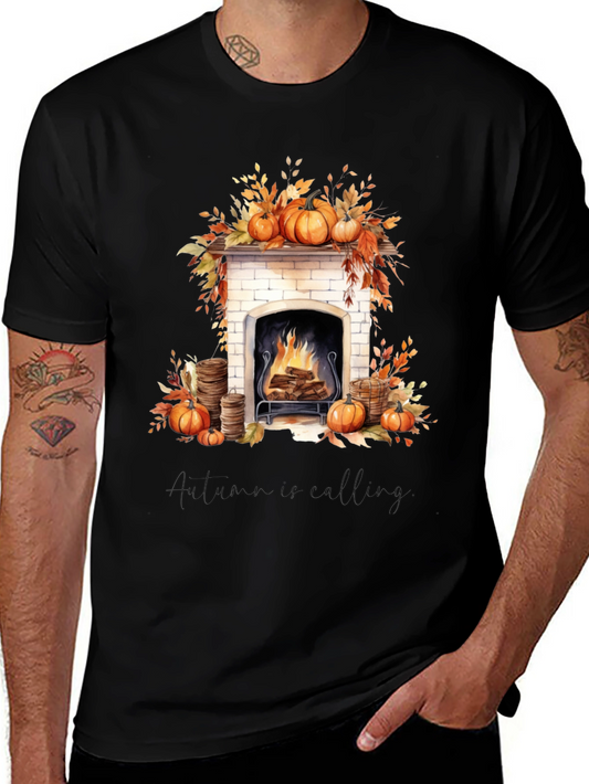 Autumn Calling Black Graphic Tee