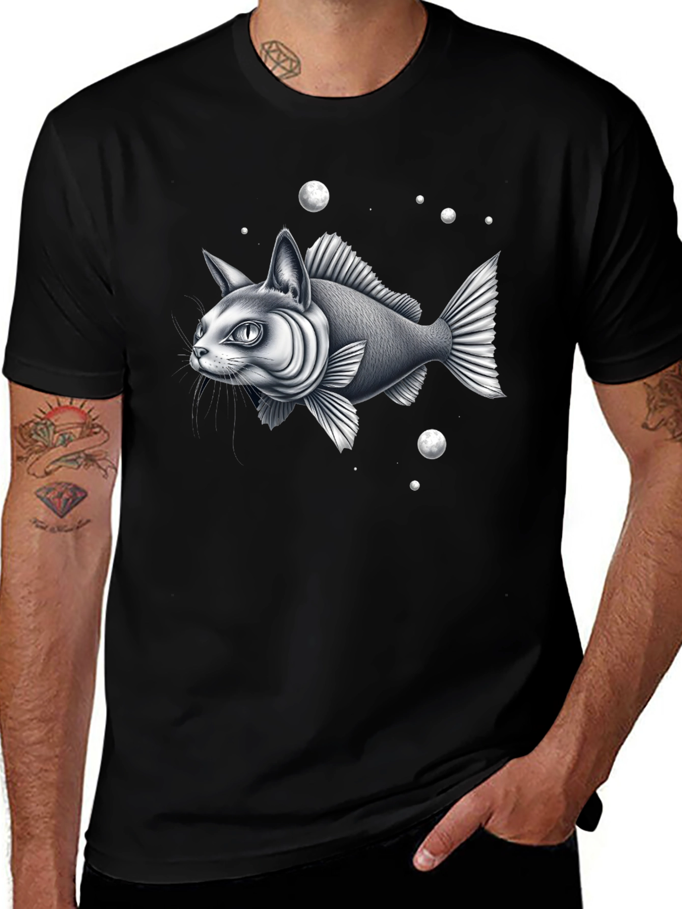 Surreal Catfish Graphic Tee - Unique Design