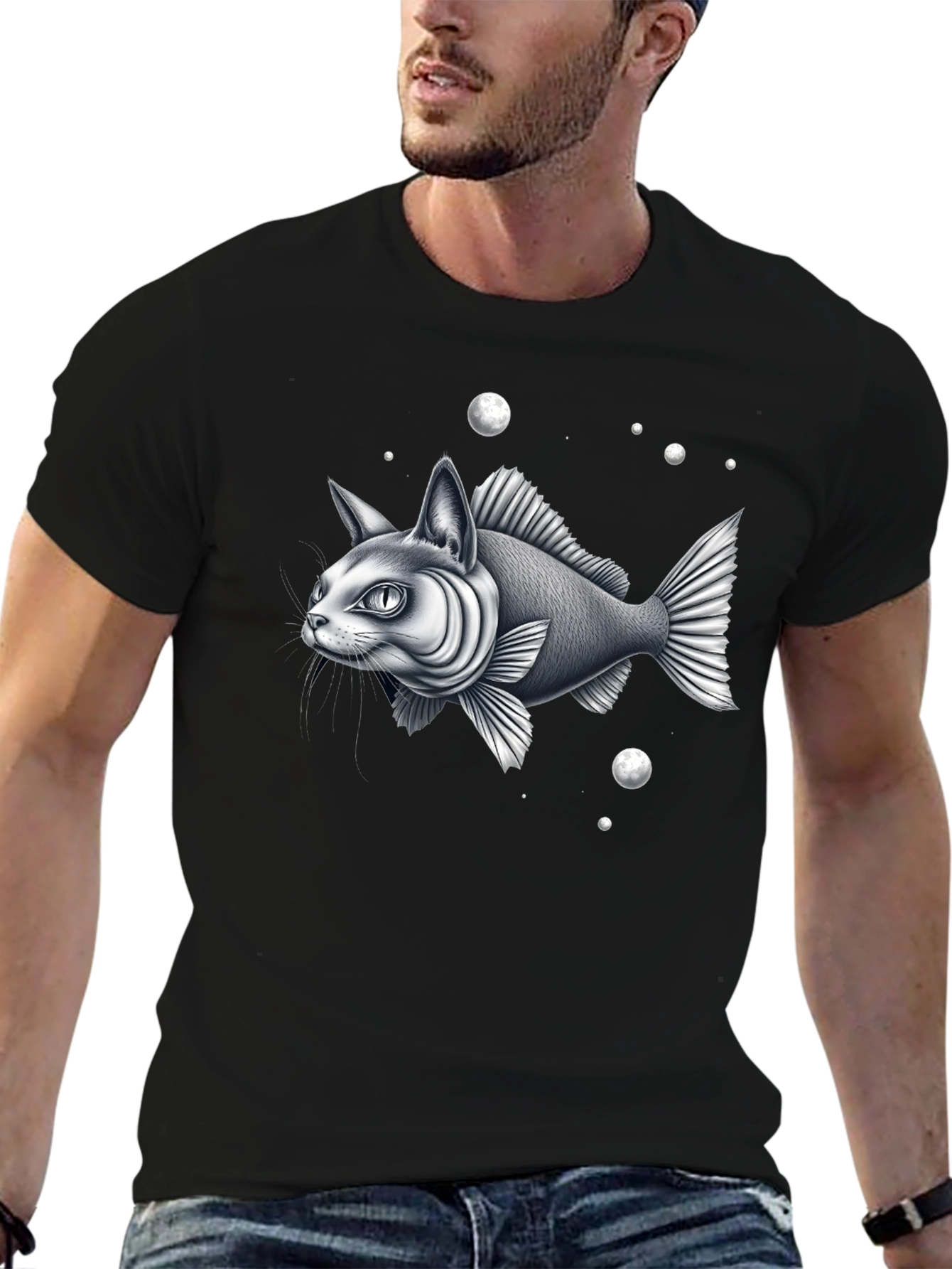 Surreal Catfish Graphic Tee - Unique Design