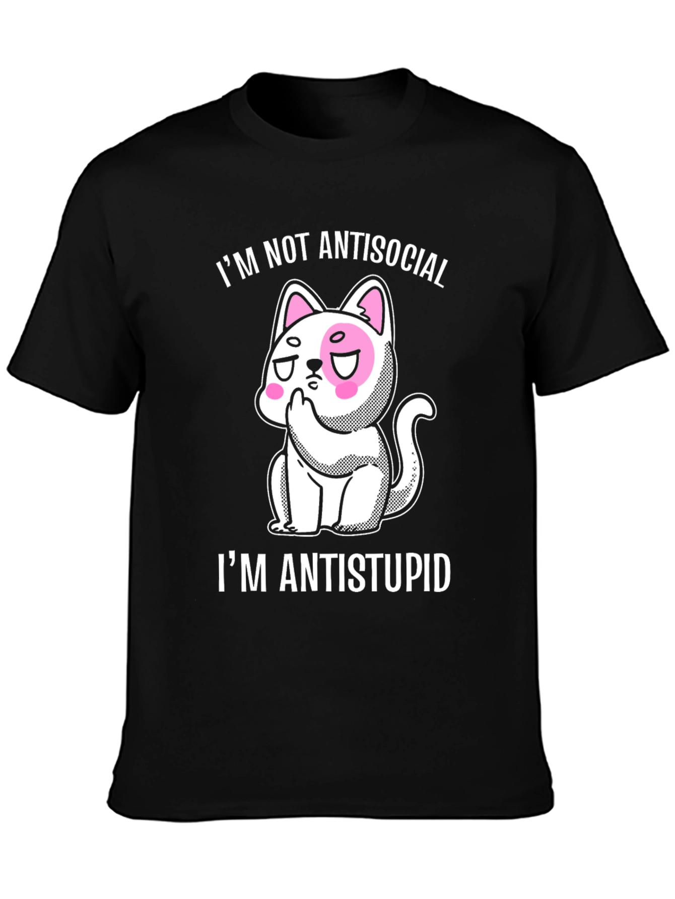 Anti-stupid Cat Graphic Tee