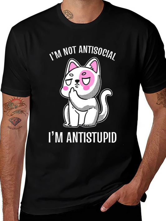 Anti-stupid Cat Graphic Tee