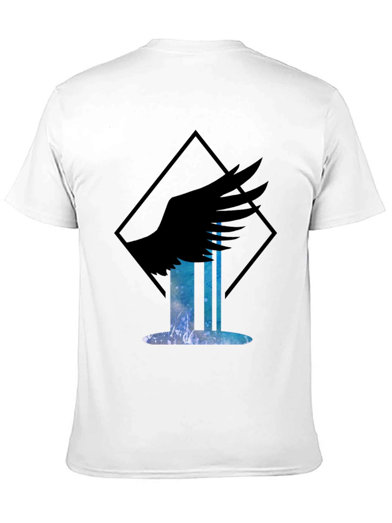 Winged Waterfall Graphic T-Shirt - Black