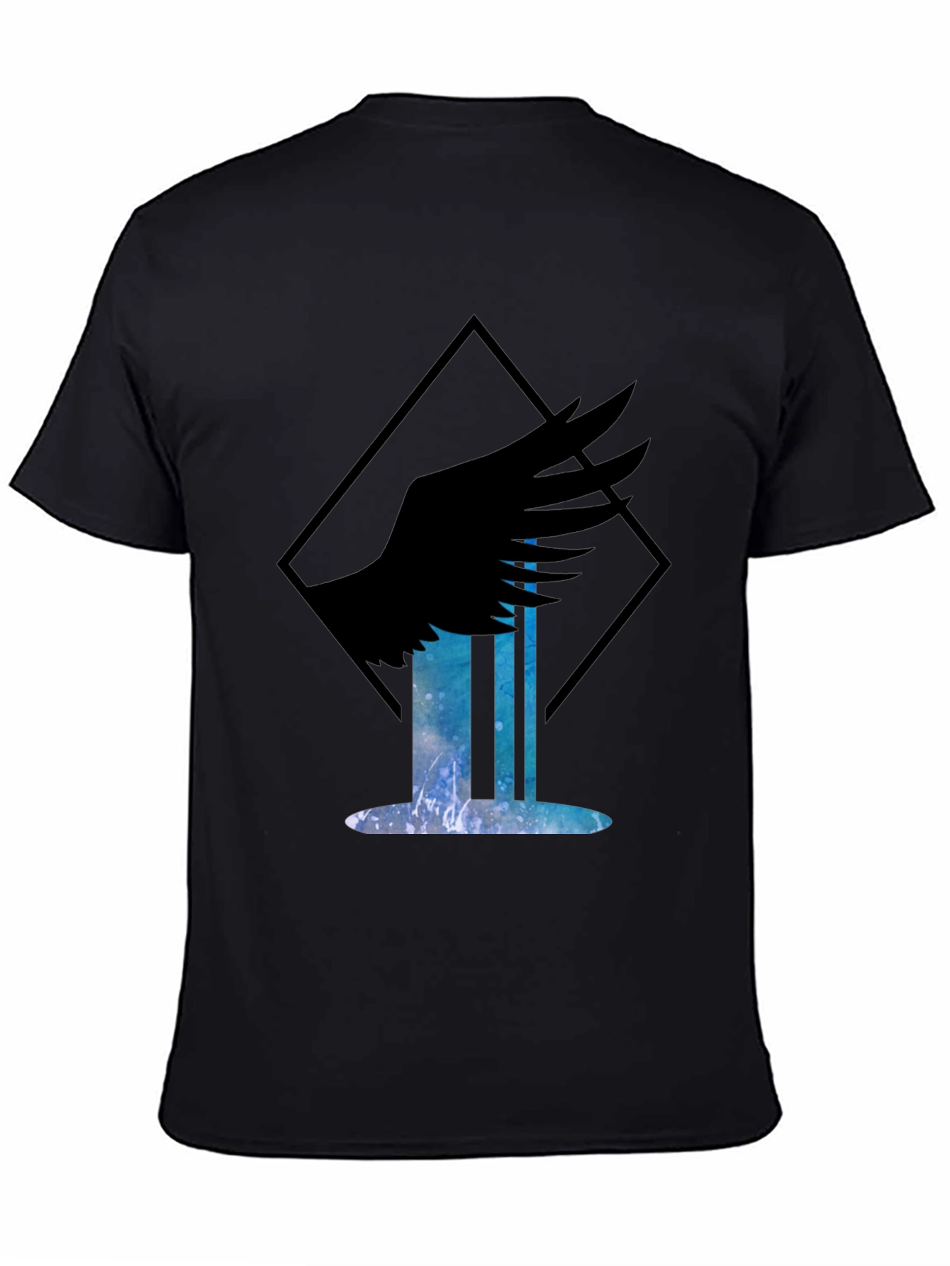 Winged Waterfall Graphic T-Shirt - Black