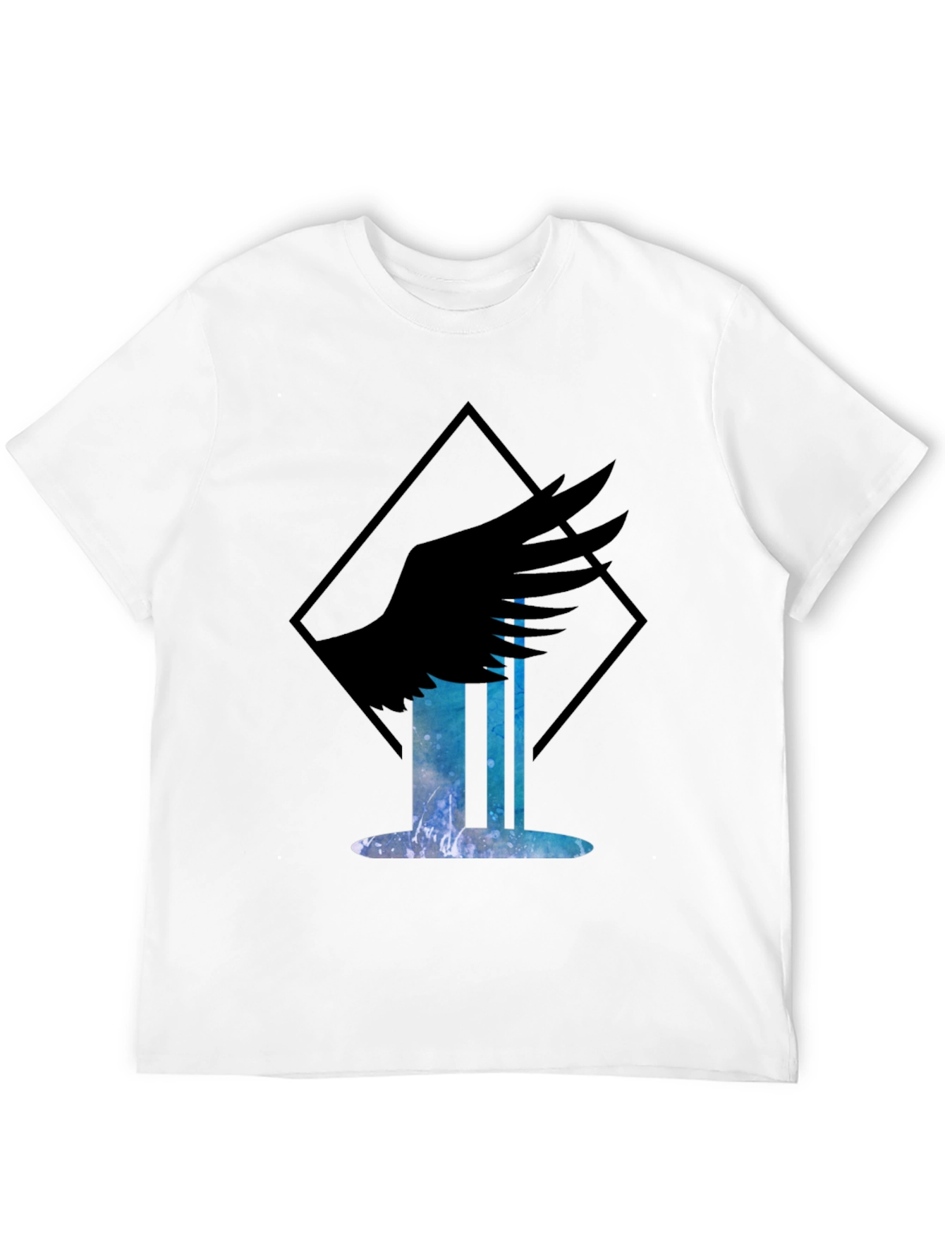Winged Waterfall Graphic T-Shirt - Black
