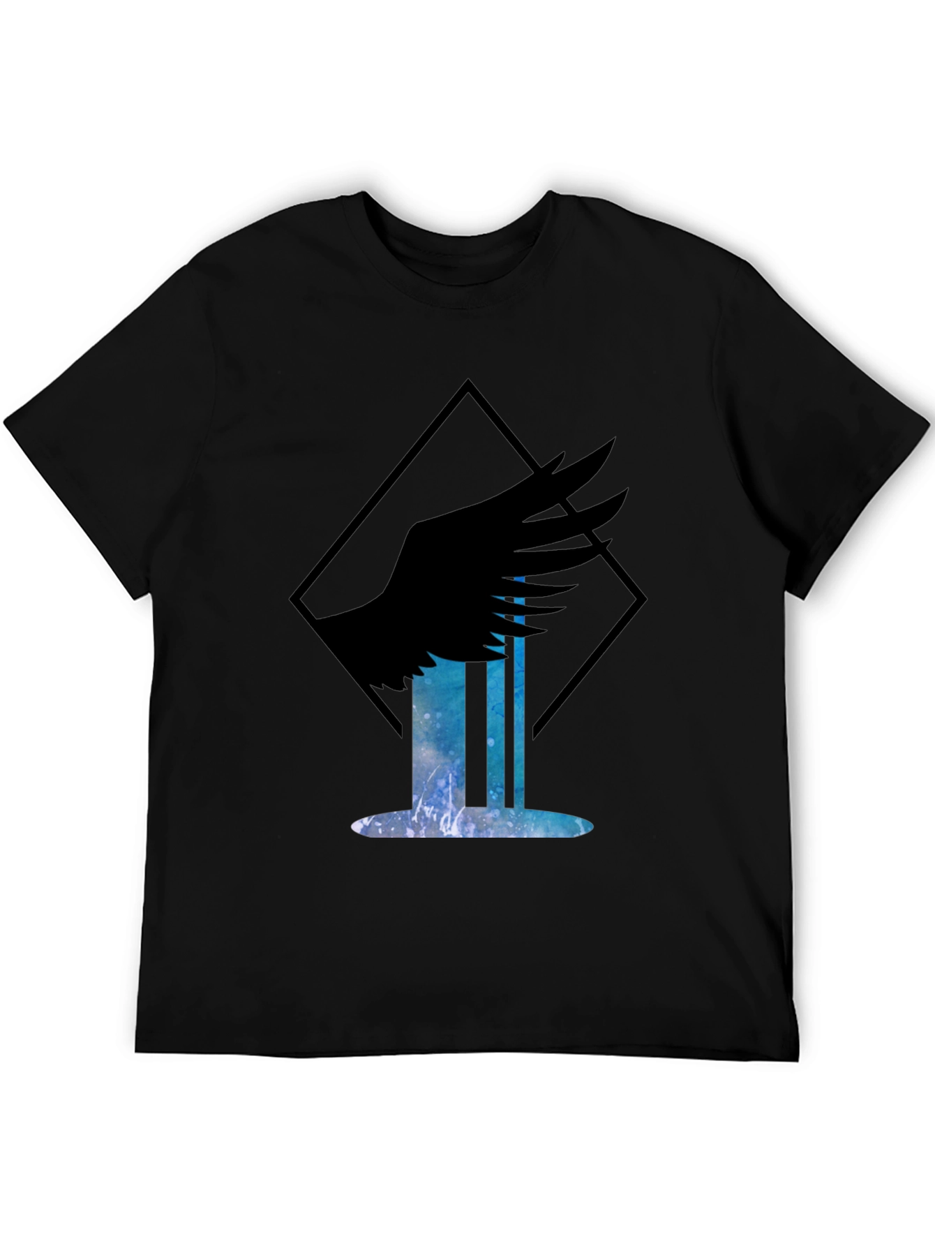 Winged Waterfall Graphic T-Shirt - Black
