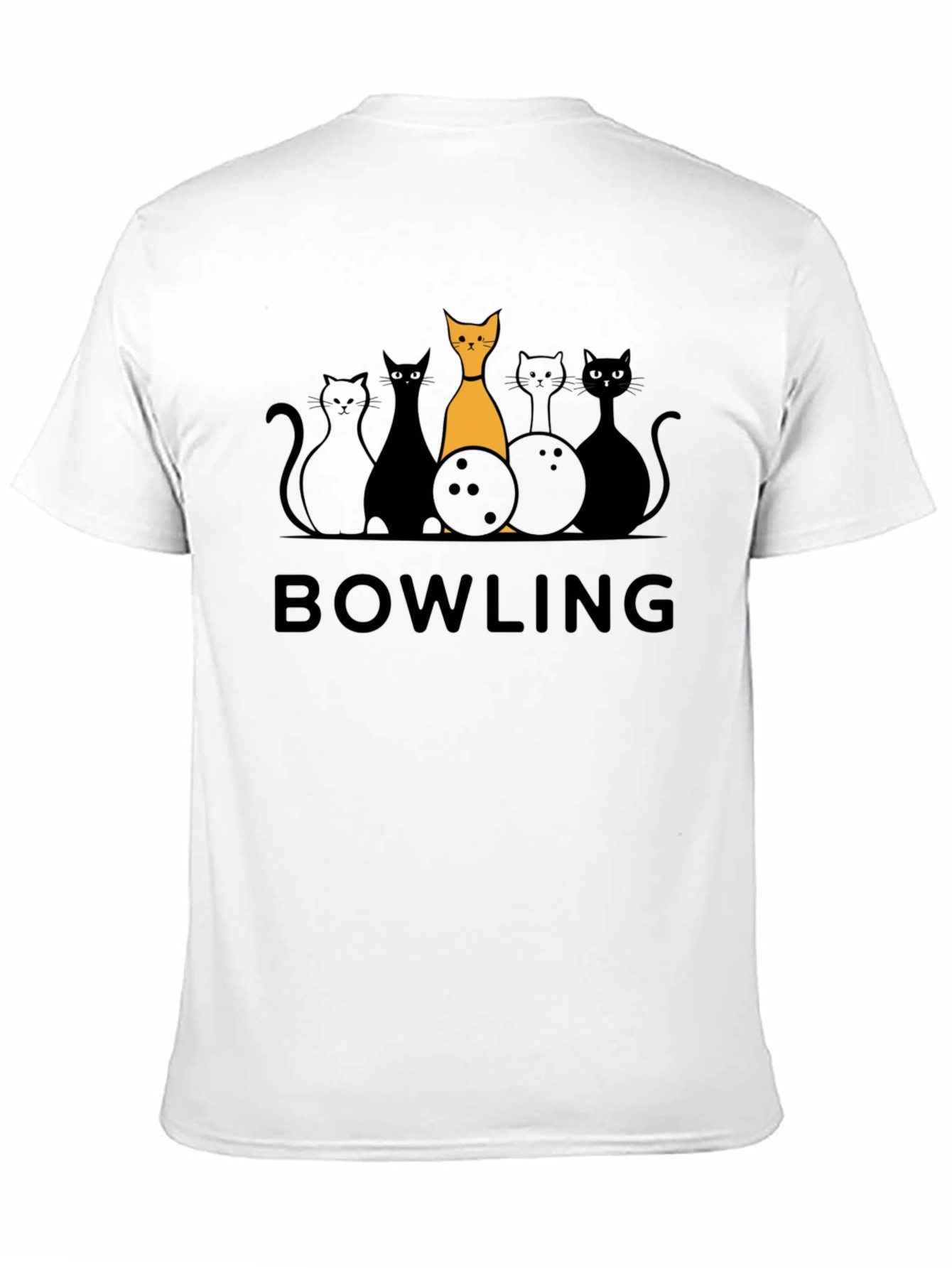 Bowling Cats Graphic T-Shirt - Novelty Tee