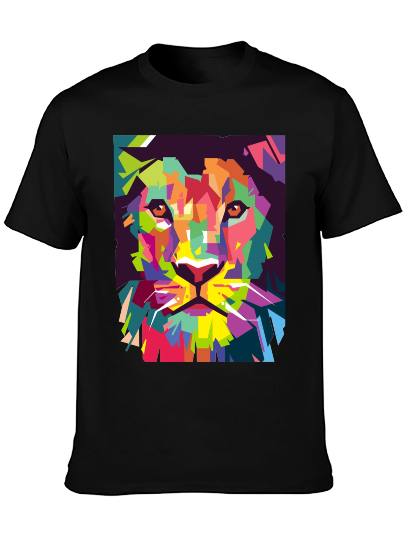 Abstract Lion Graphic T-Shirt