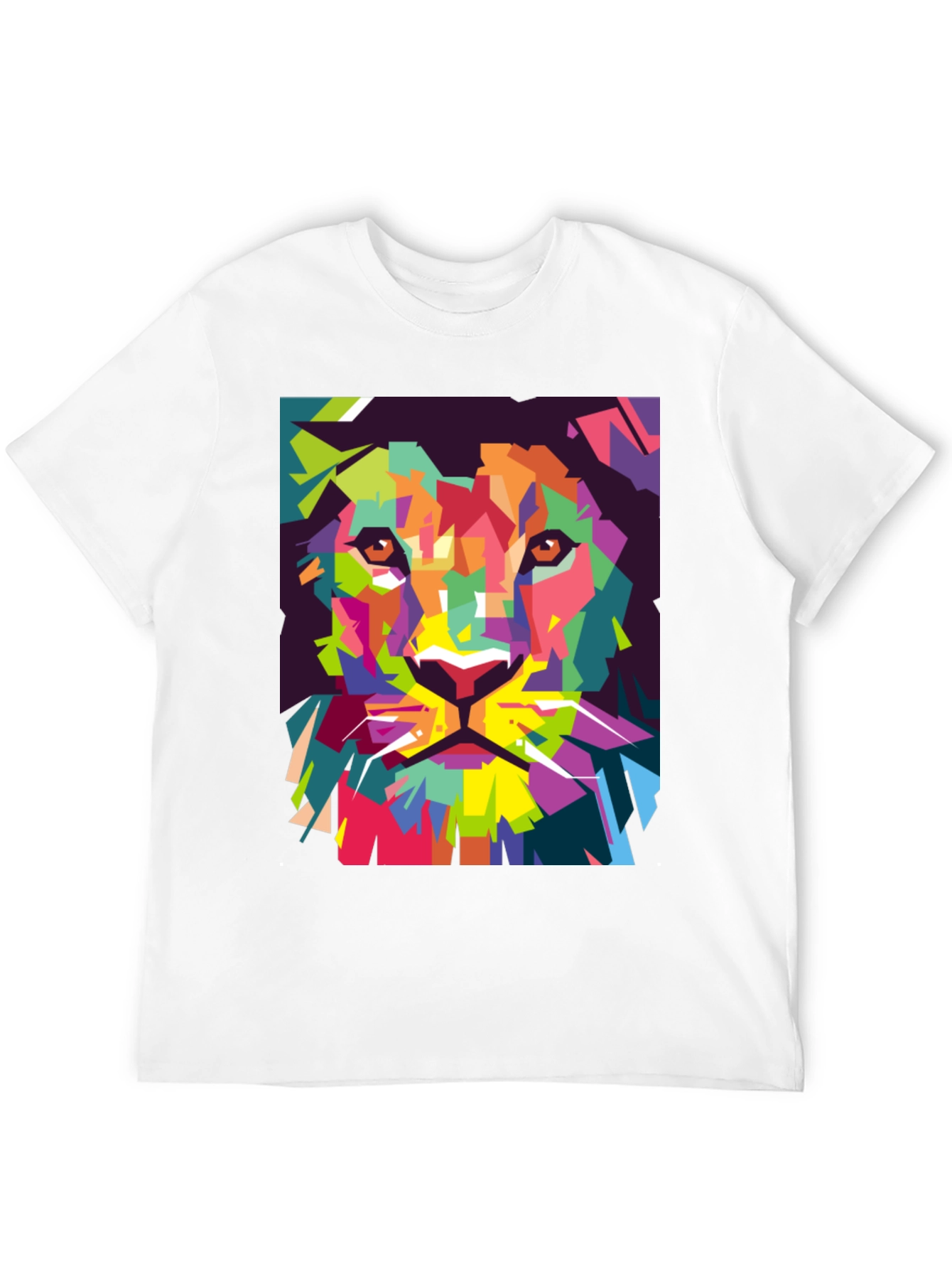 Abstract Lion Graphic T-Shirt